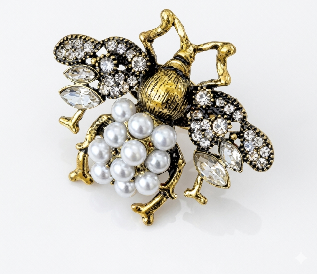 anillo abeja piedras