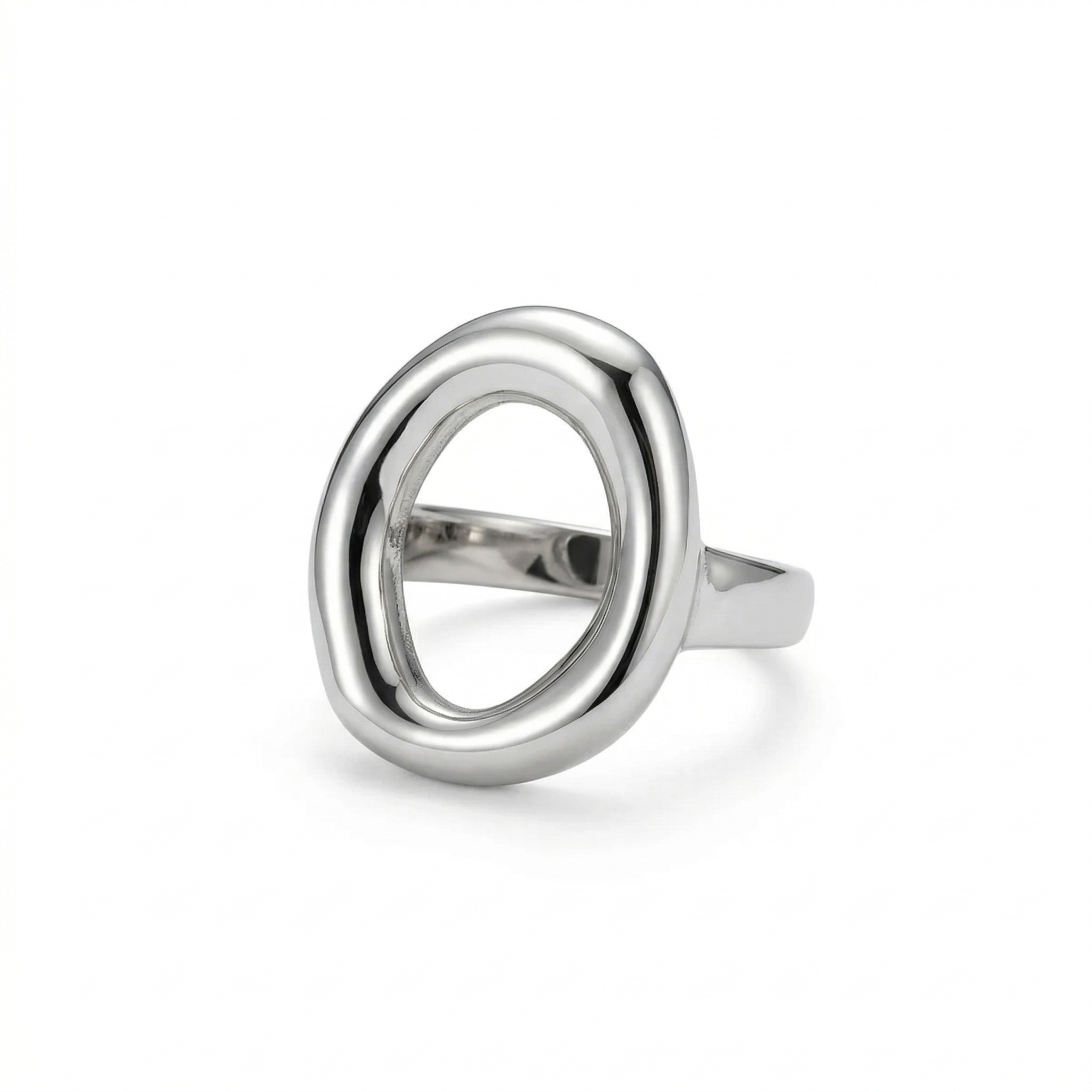 anillo irregular plata #7