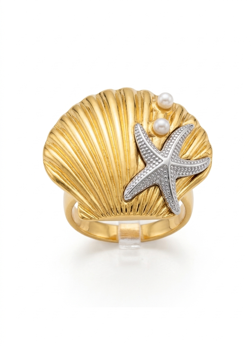 anillo concha marina