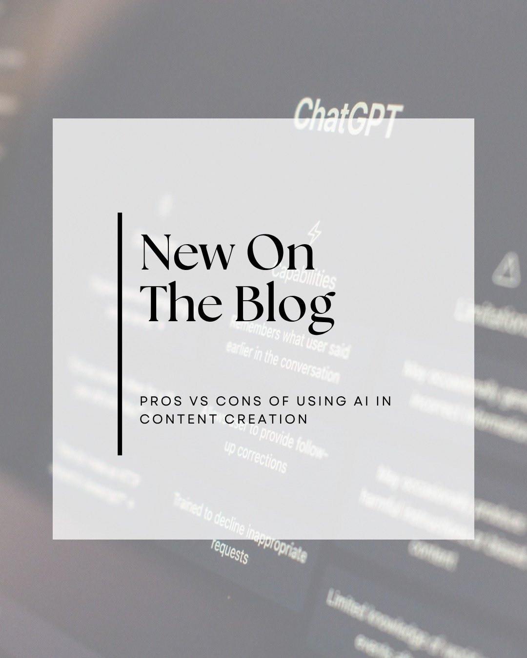 Just published: 'Pros vs Cons of Using AI in Content Creation' 

In the blog post, I talk about my experience navigating ethical AI use as a professional content writer, and talk about the benefits and challenges of using automated software. The link