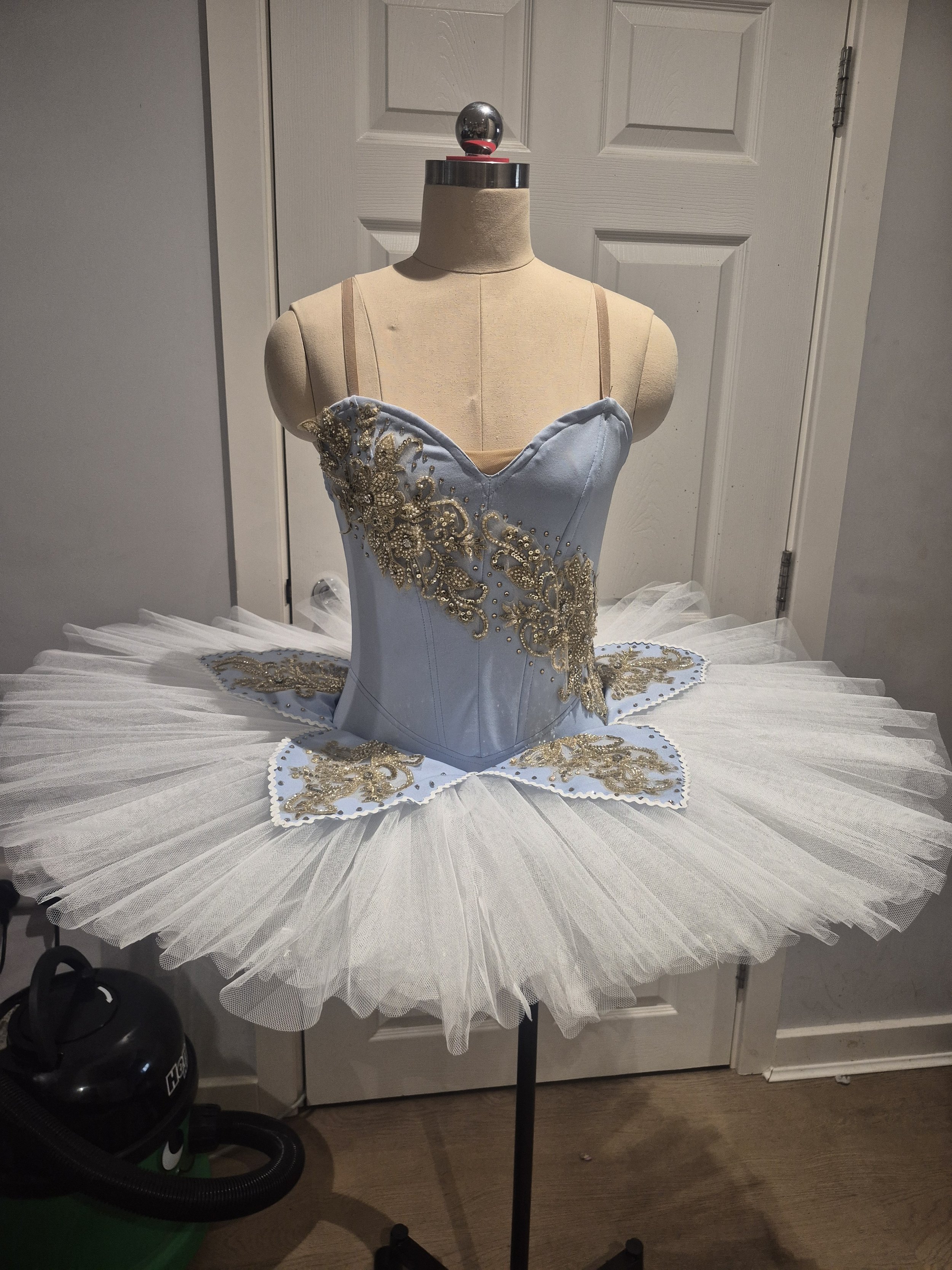 Blue and Champagne Gold Hoop Tutu
