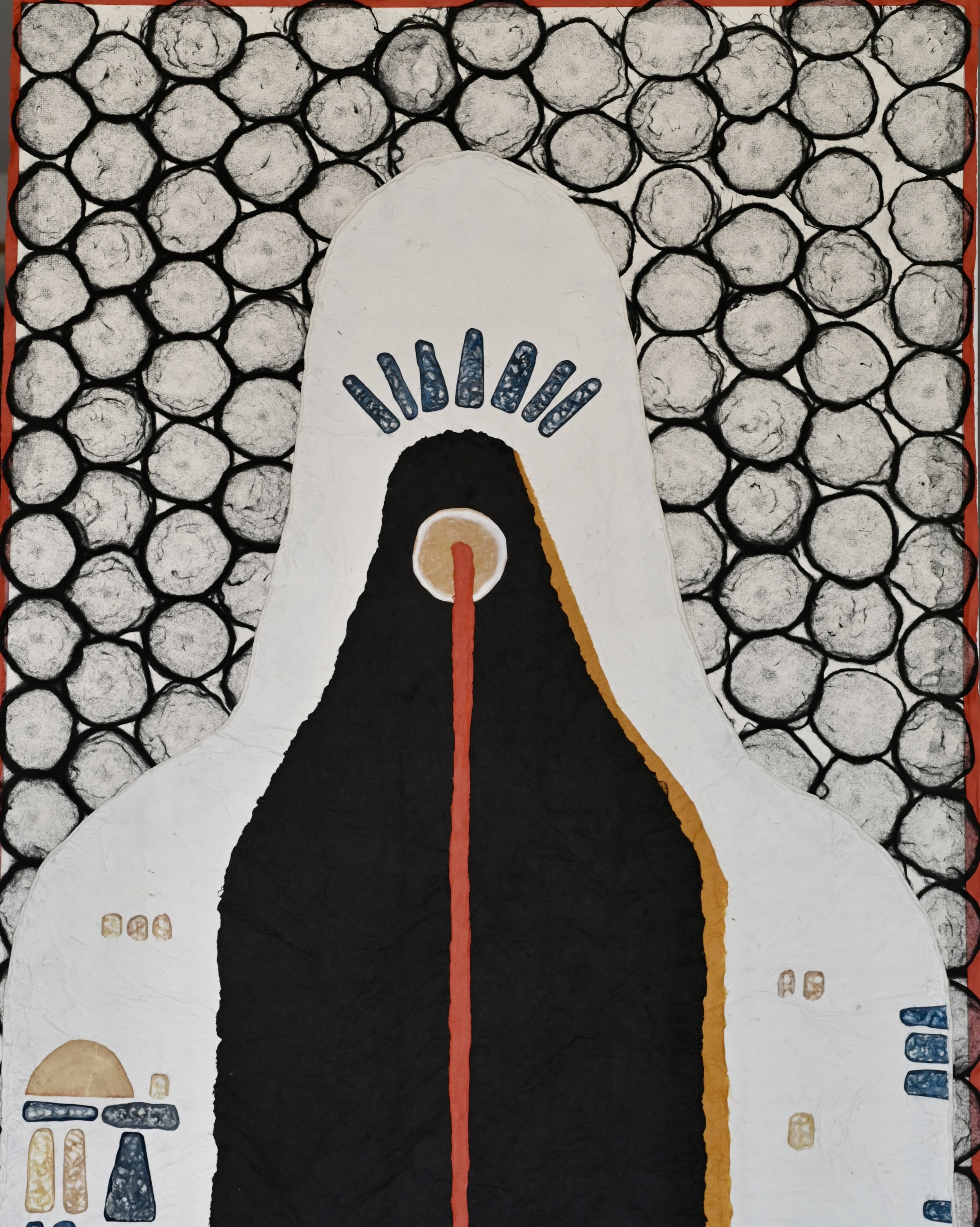 Pilgrimage - Mixed Media Paper Collage, 24.5 x 36 inches
