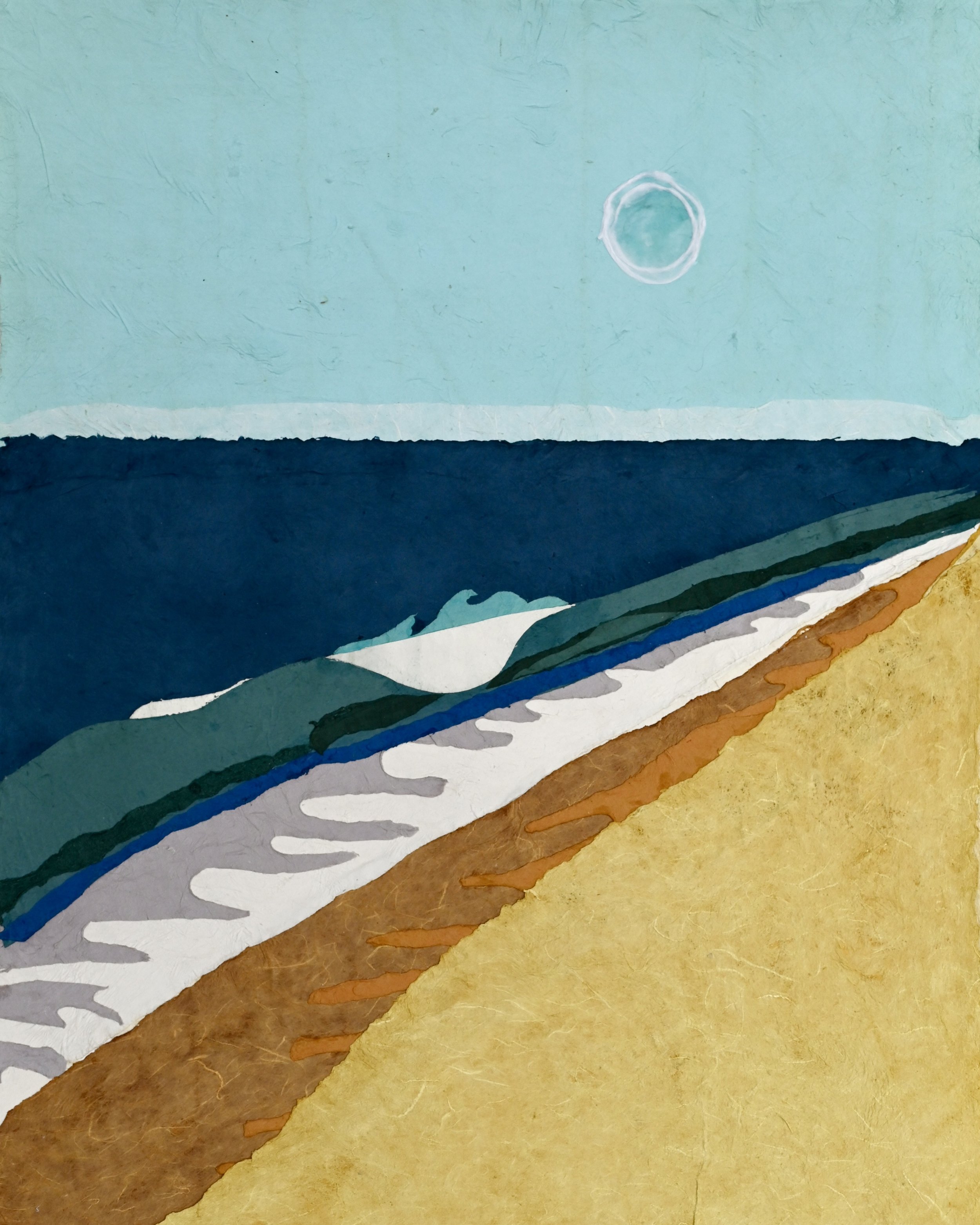 Wavelength - Joomchi Paper Collage, 25 x 33.5 inches
