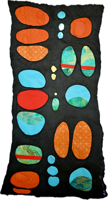 Out of this World - Joomchi Paper Collage,        23 x 11.5 inches