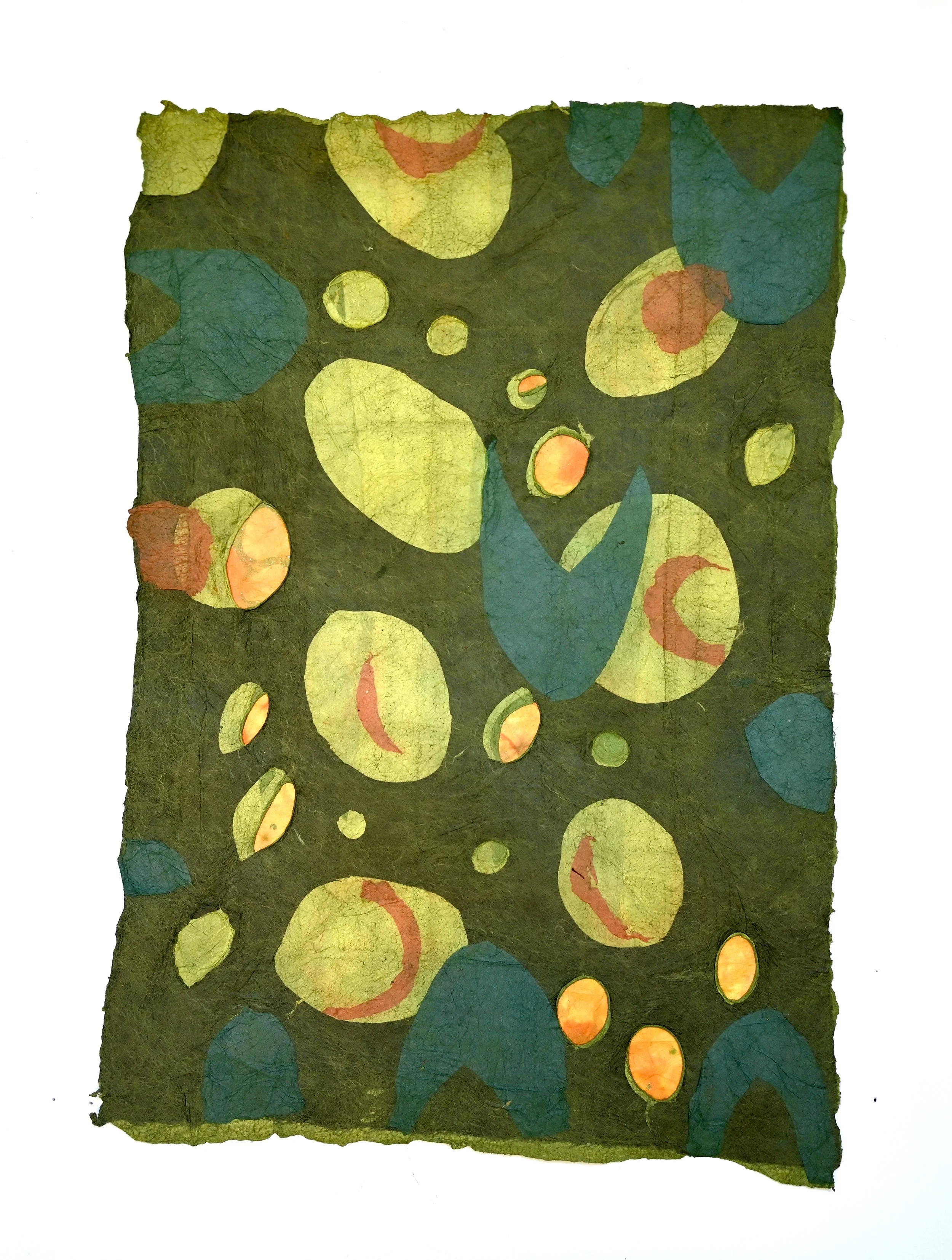 Seven Sisters Constellation - Joomchi Paper Collage, 18.5 x 12 inches