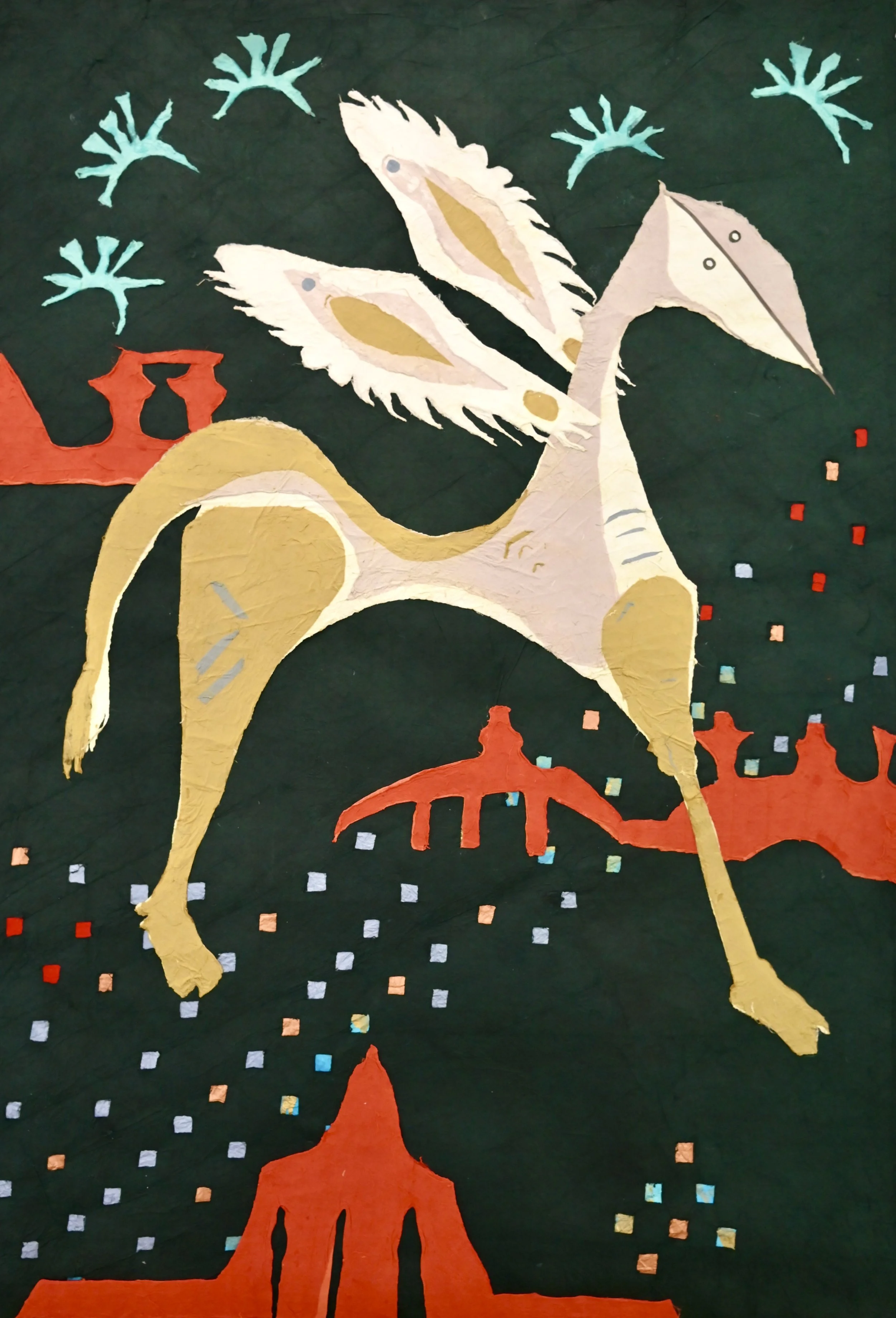 Zephyrus - Joomchi Paper Collage, 
24 x 35.5 inches