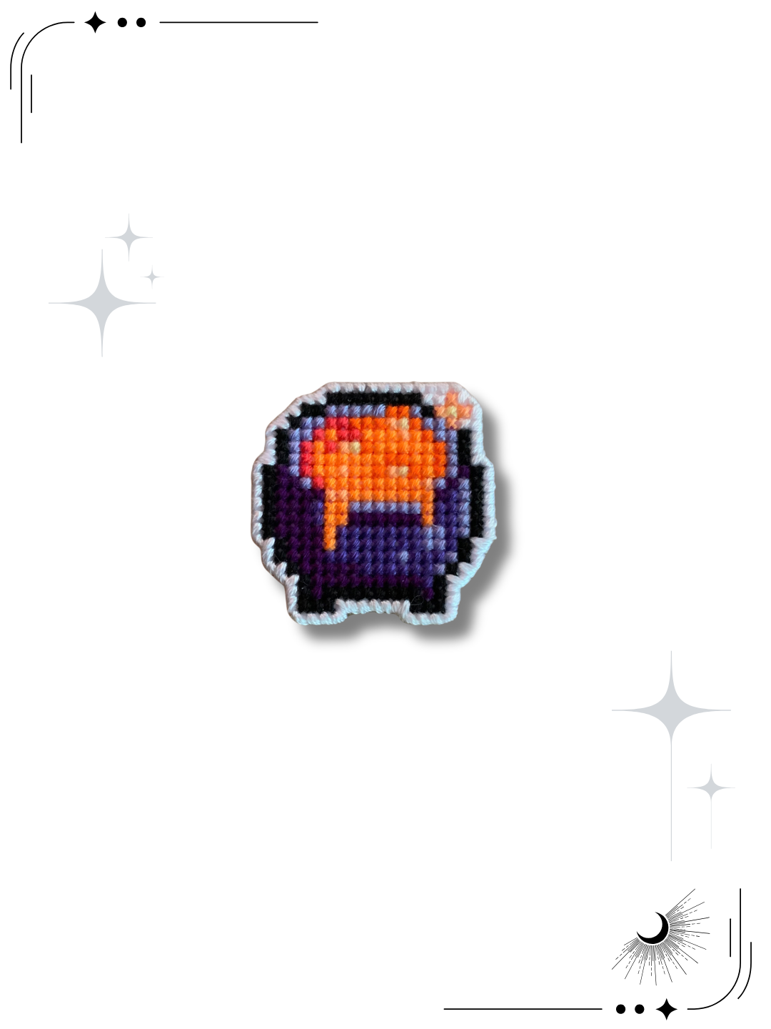 Bubble Trouble Handmade Cross Stitch Pin
