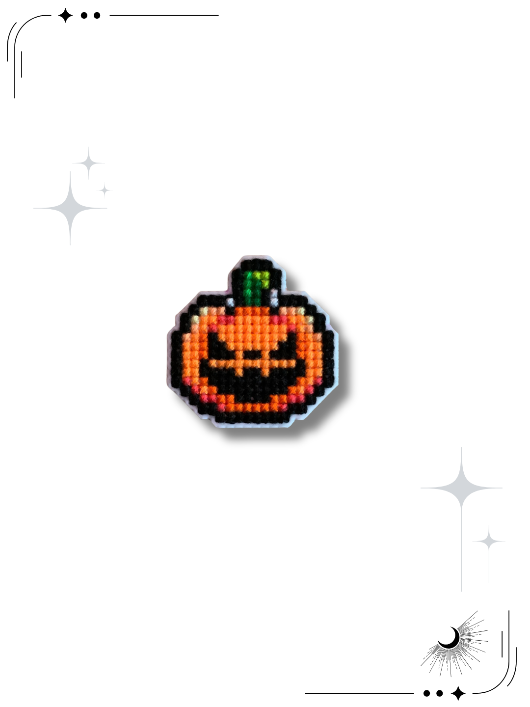 Jack Attack Handmade Cross Stitch Pin