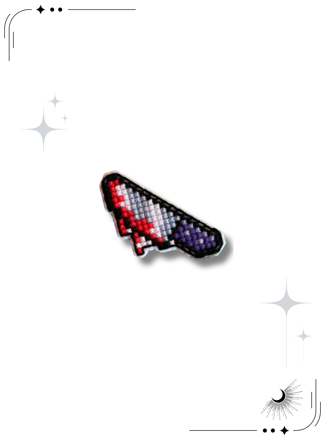 Love Bites Handmade Cross Stitch Pin