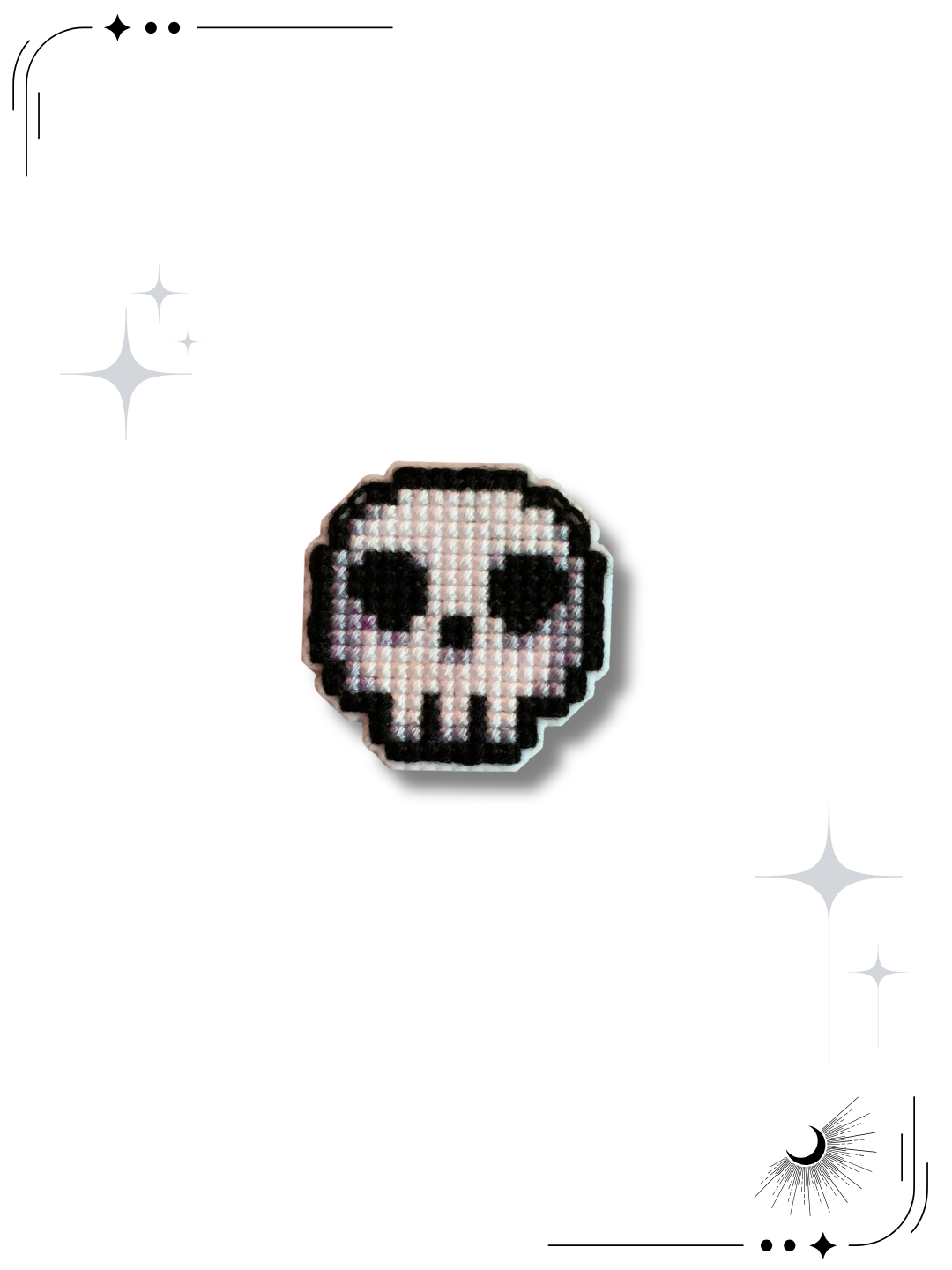 Bone to Be Wild Handmade Cross Stitch Pin