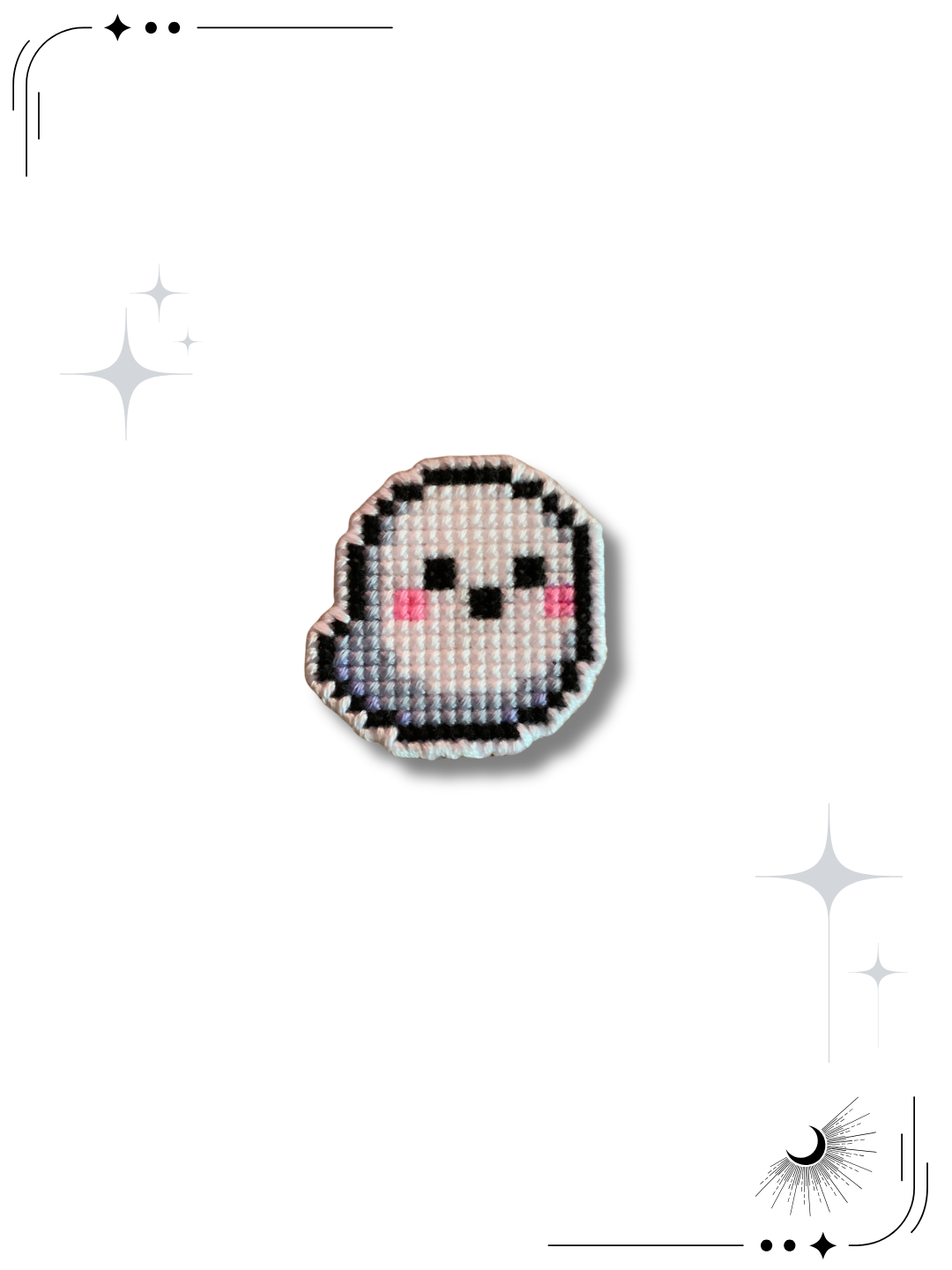 Boo Who? Handmade Cross Stitch Pin
