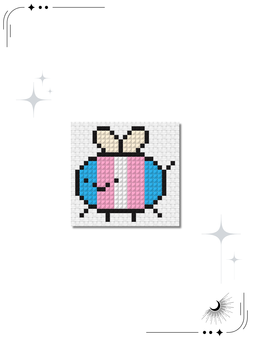 Trans Pride Bee Cross Stitch Pattern