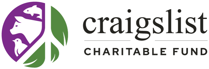 Logo of Craigslist Charitable Fund featuring stylized animal silhouettes in purple and green with the text 'craigslist CHARITABLE FUND'.