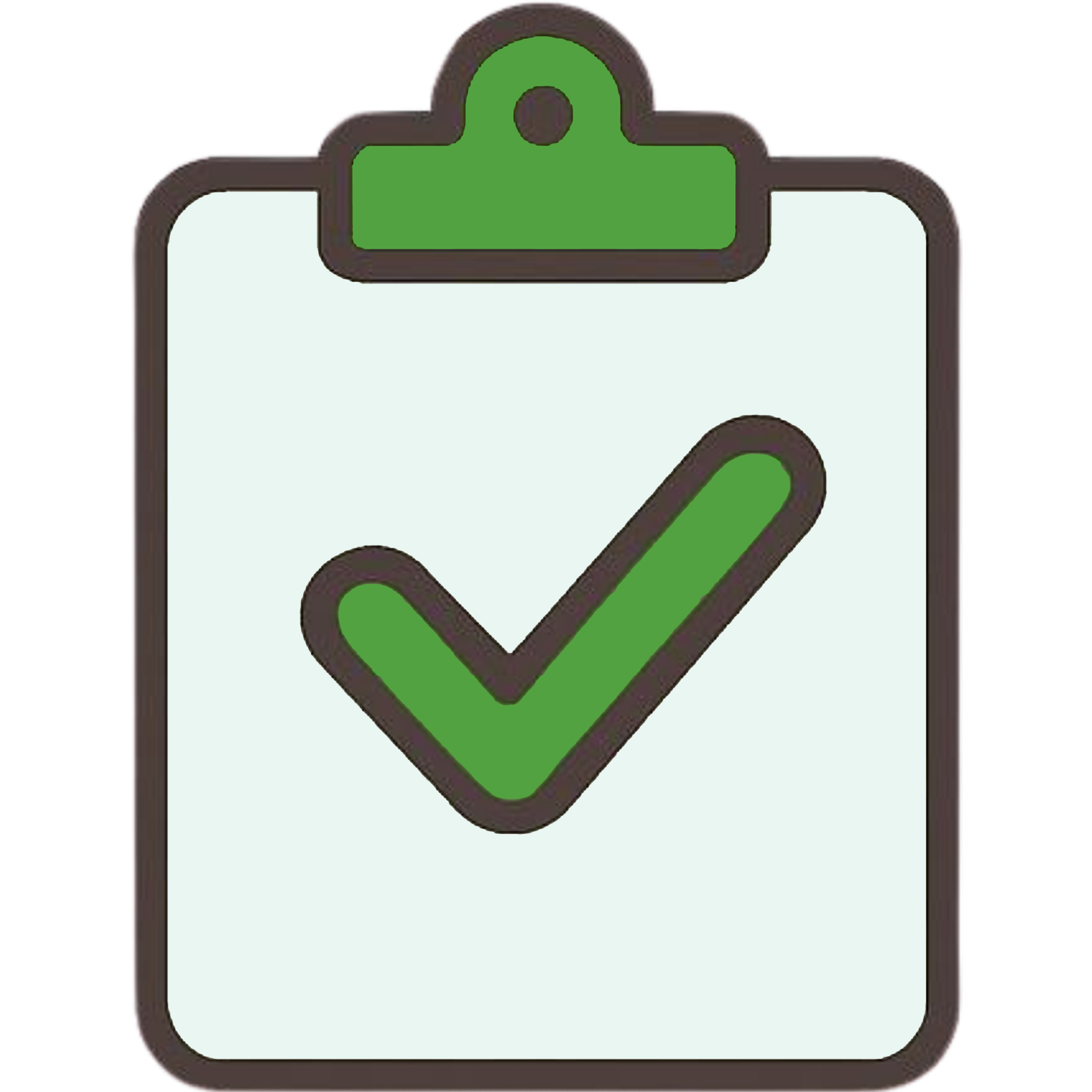Close-up of a mobile device screen displaying a green check mark inside a square box, indicating approval or verification.