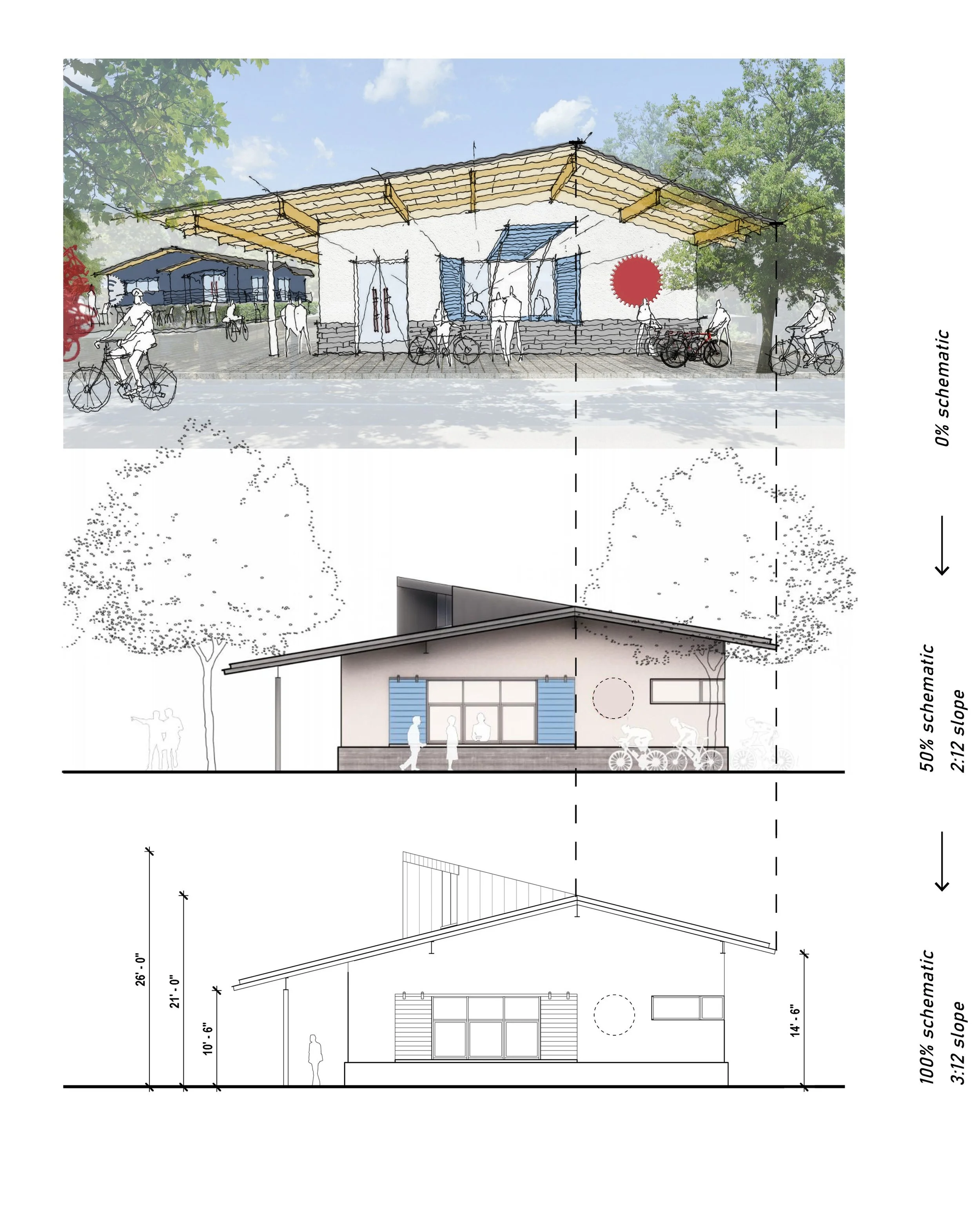 restaurant east elevation process