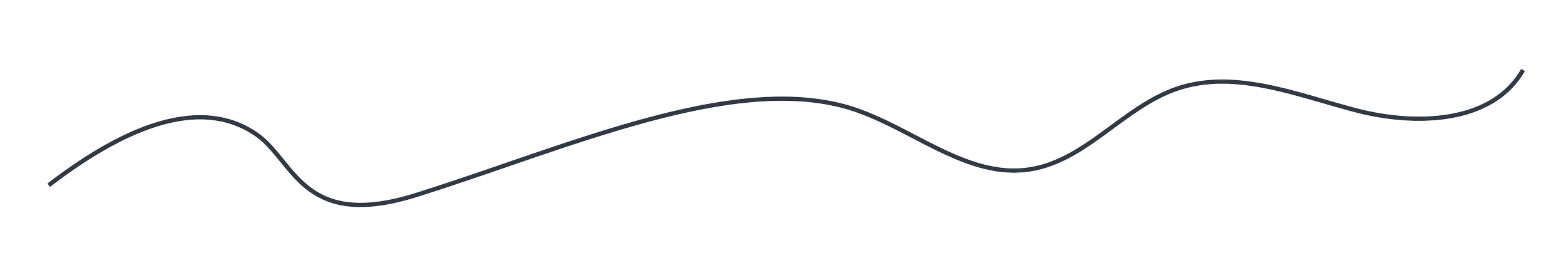 Black line with multiple waves and curves on a white background