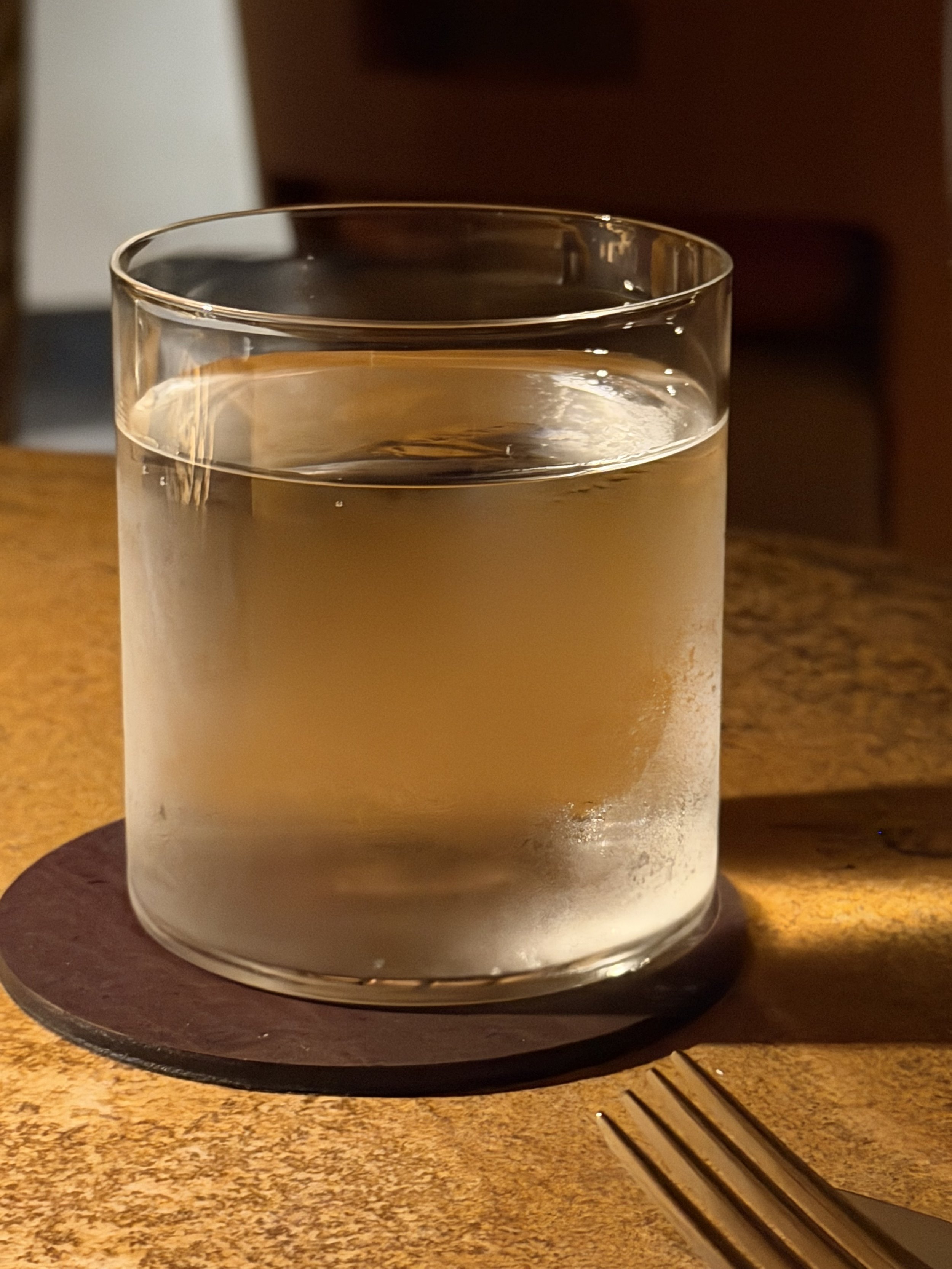 Craft cocktail served during a private chef dining experience in San Diego