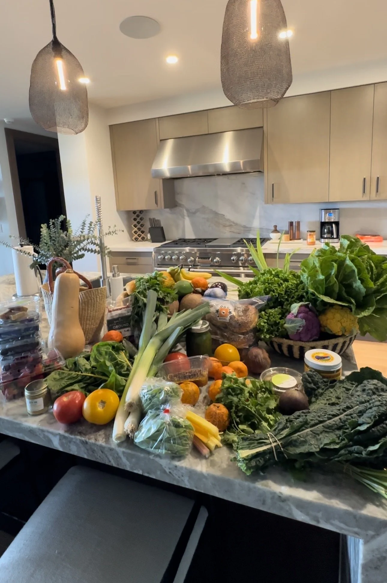 Seasonal produce laid out before cooking
