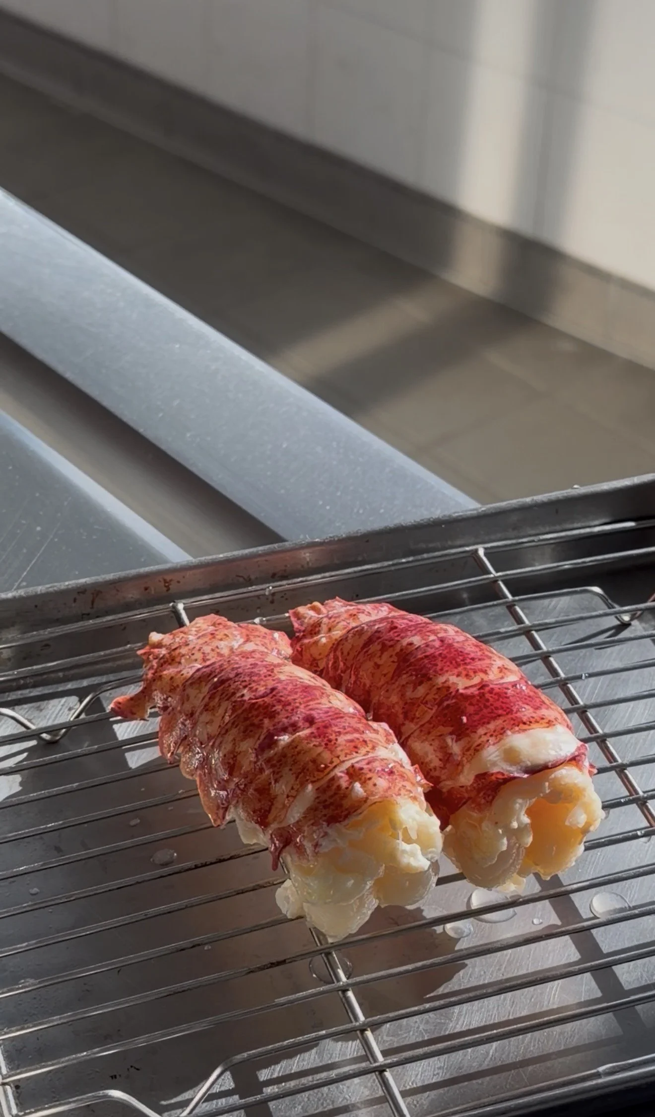 Lobster prepared just before serving