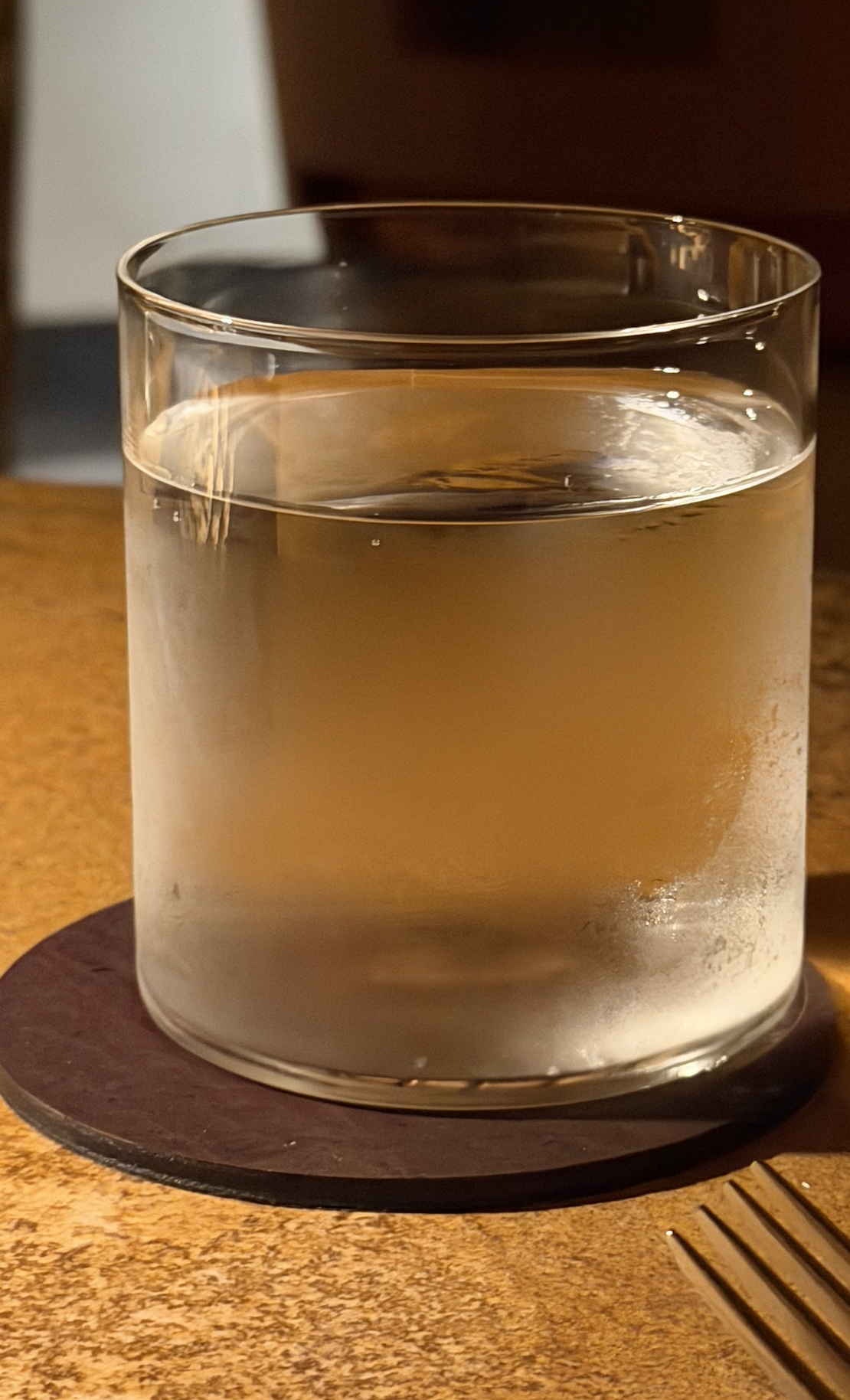 A simple cocktail served over ice