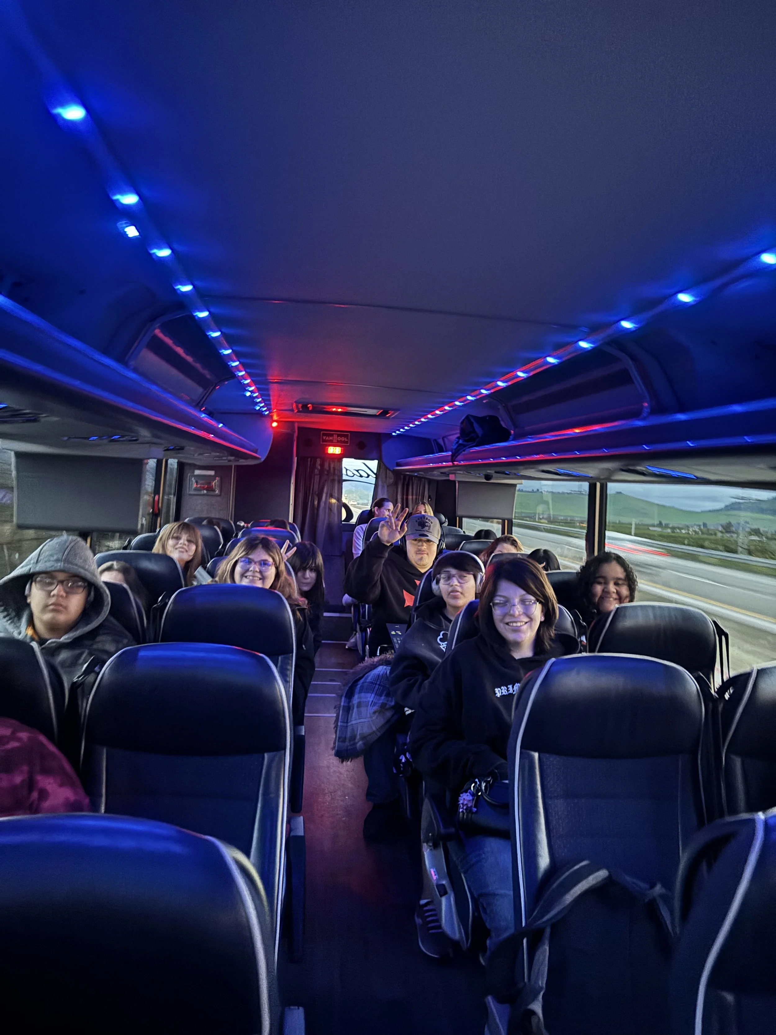teenagers on a field trip