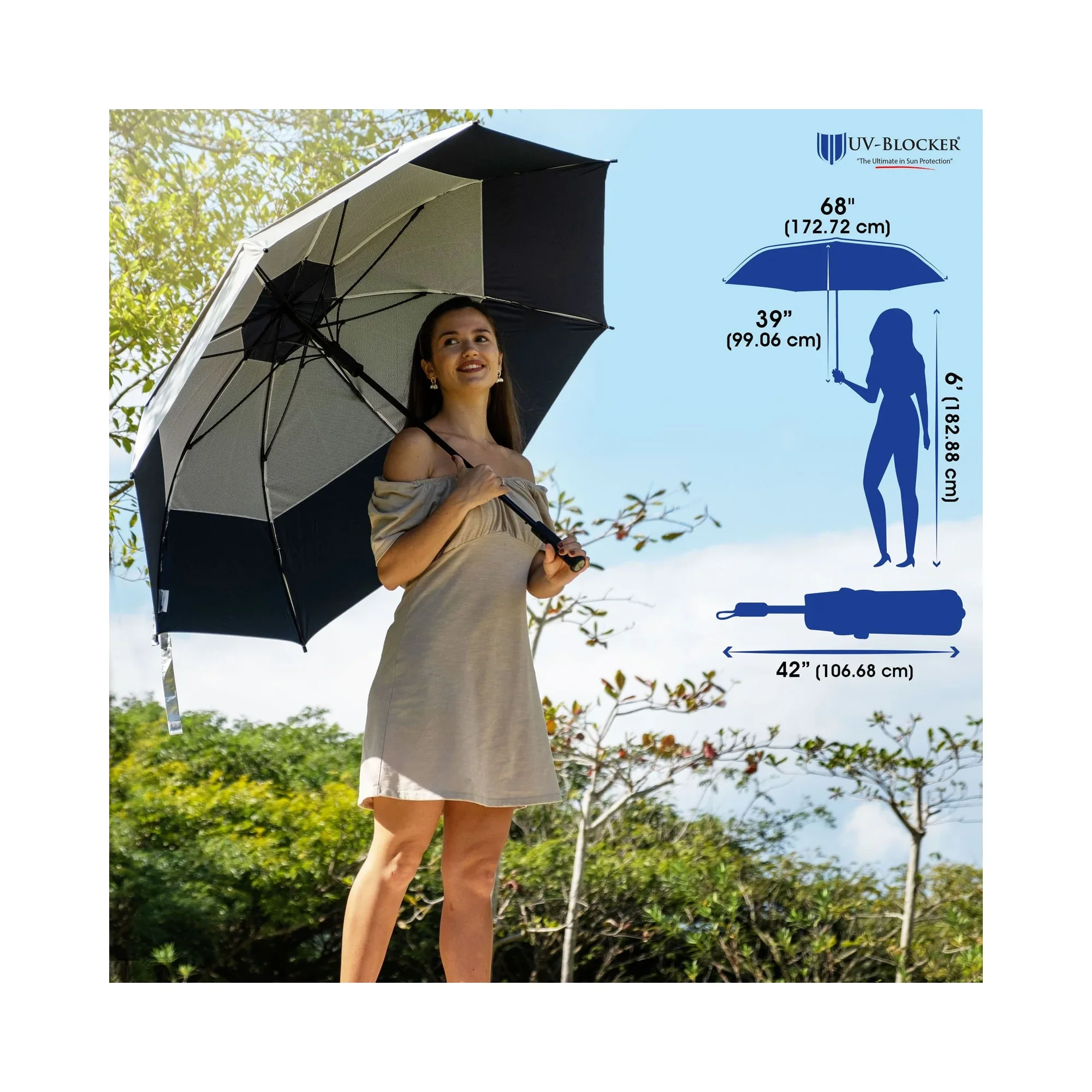 UV-Blocker SunSmart umbrella dimensions image