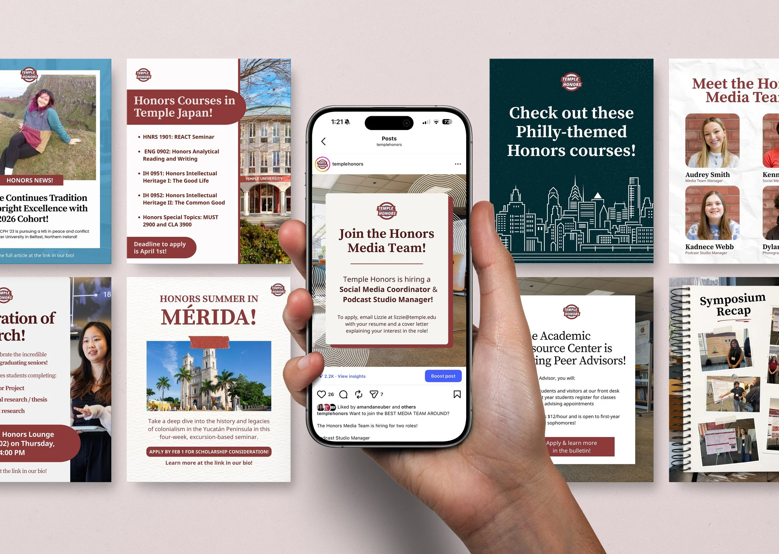 Temple Honors Social Media & Rebrand