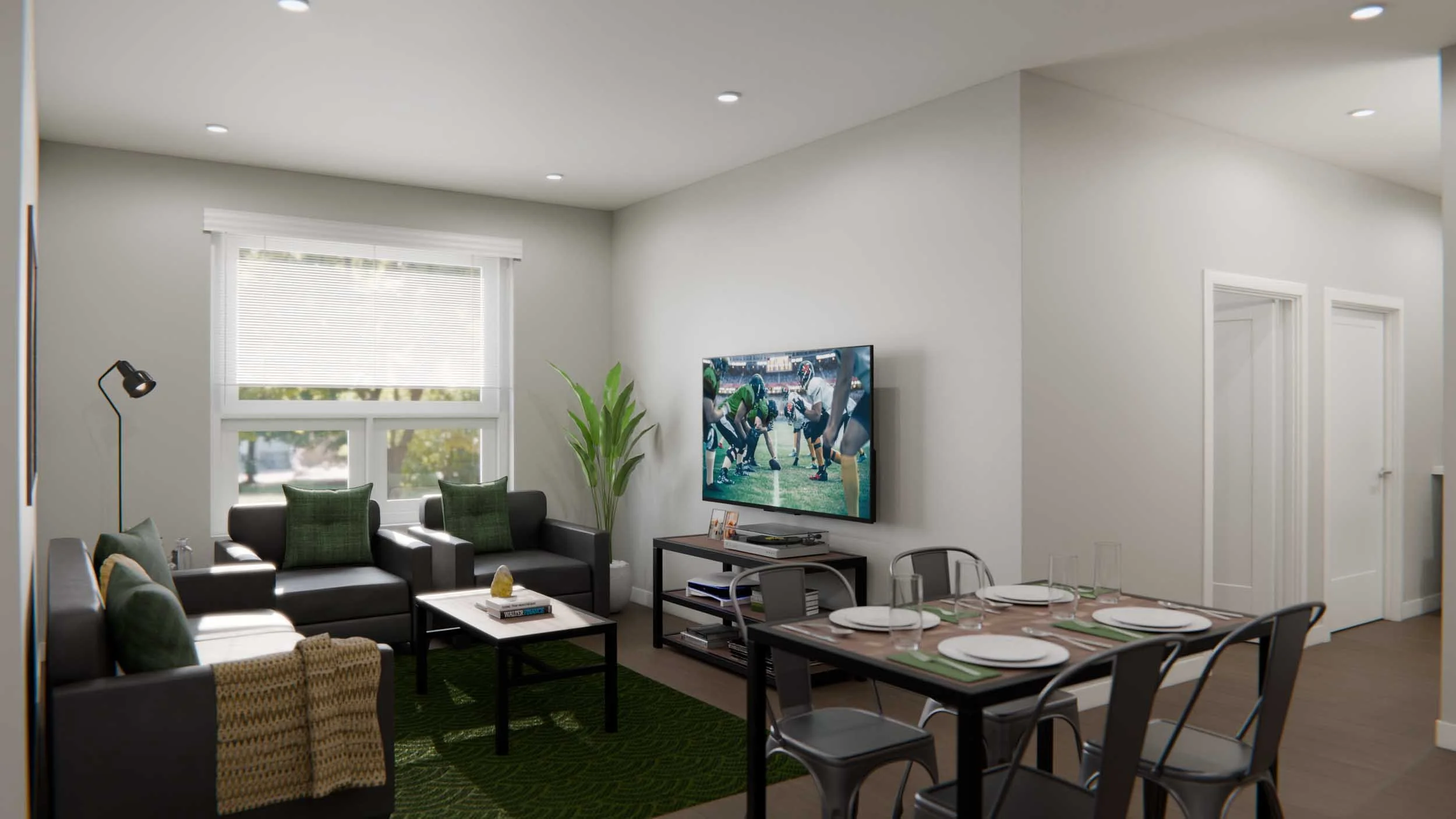 The Prospect | Off-Campus Apartments near CSU | Living Room and Dining Area