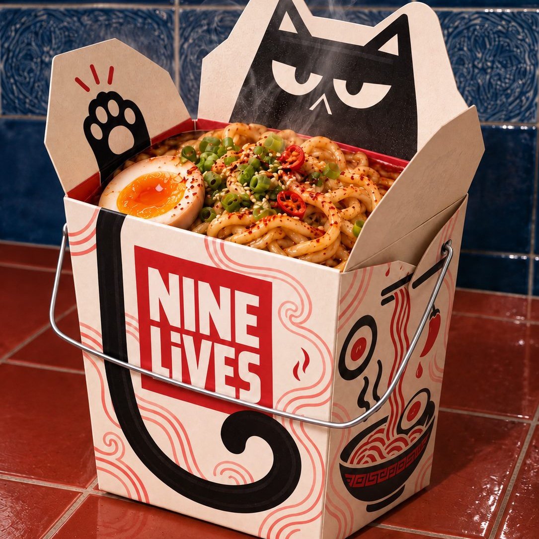 Nine Lives takeout box