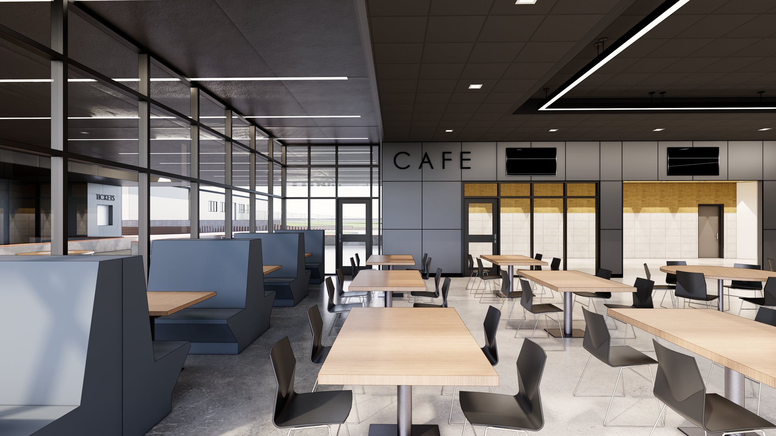 Cafeteria modernization at Henrietta ISD high school construction project managed by Friends Consulting Group in Texas.