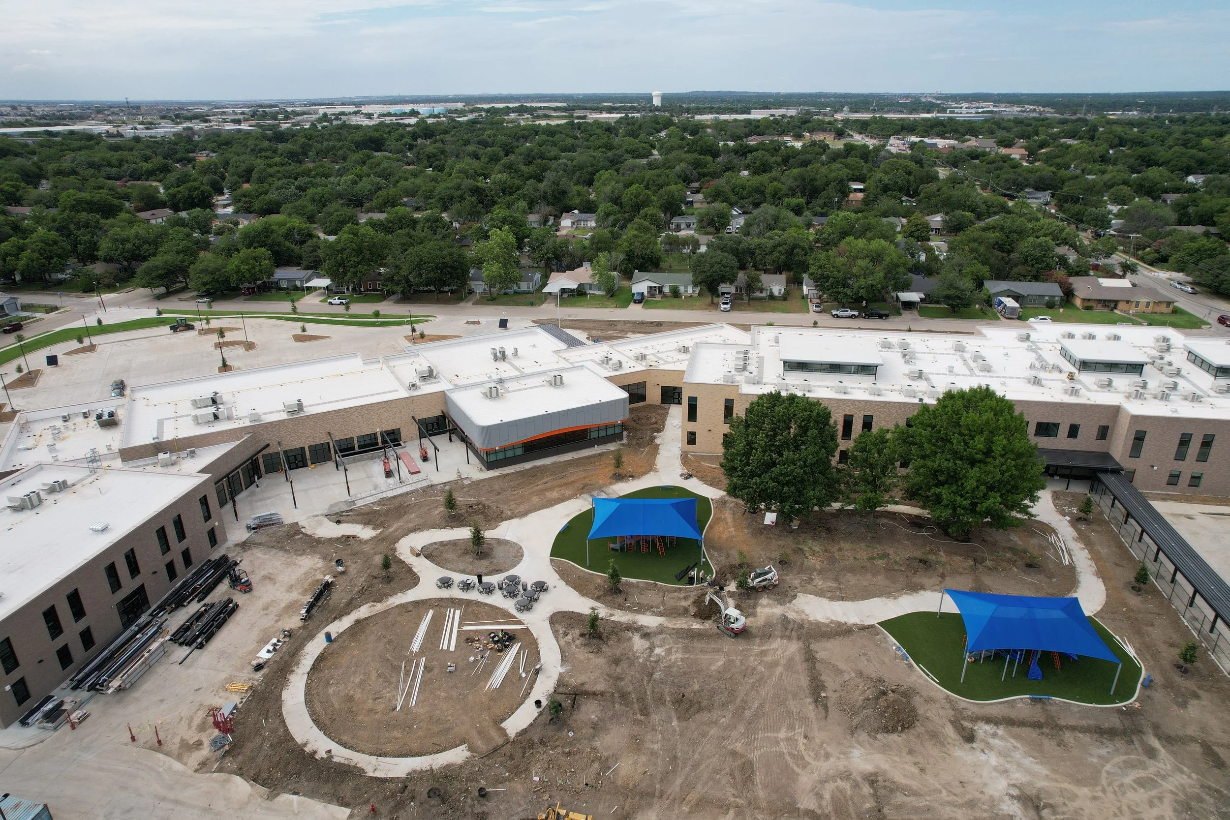 Birdville ISD bond-funded elementary school construction uniting Smith and Francisco campuses.
