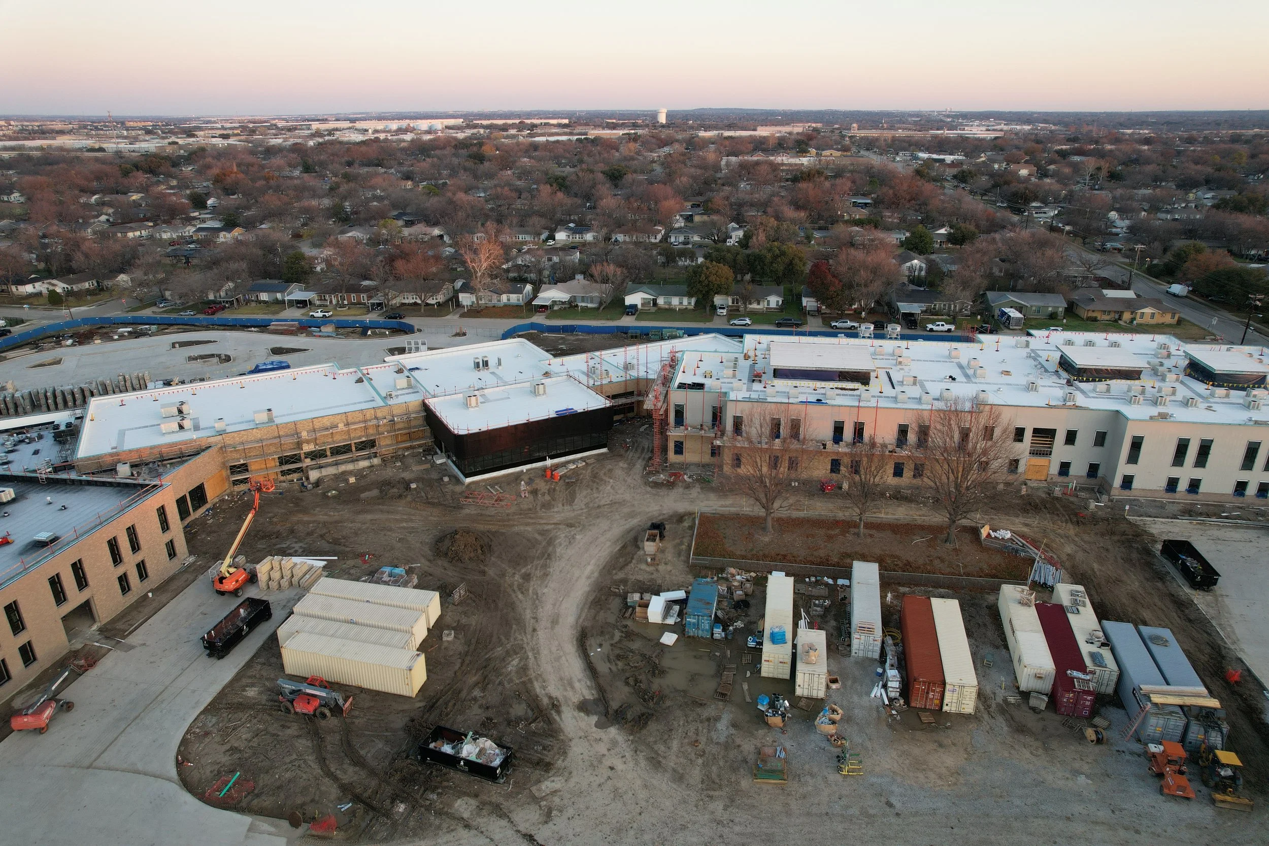 Modern elementary classroom construction at David E. Smith Elementary under bond program oversight.
