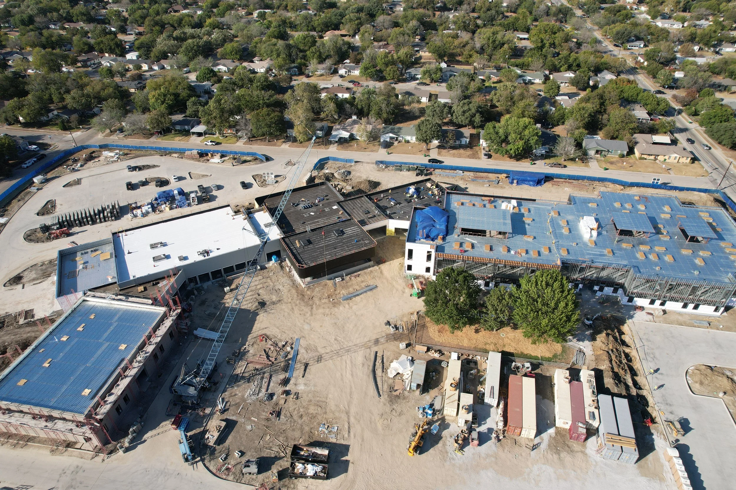 Structural framing underway at David E. Smith Elementary replacement campus in Birdville ISD.