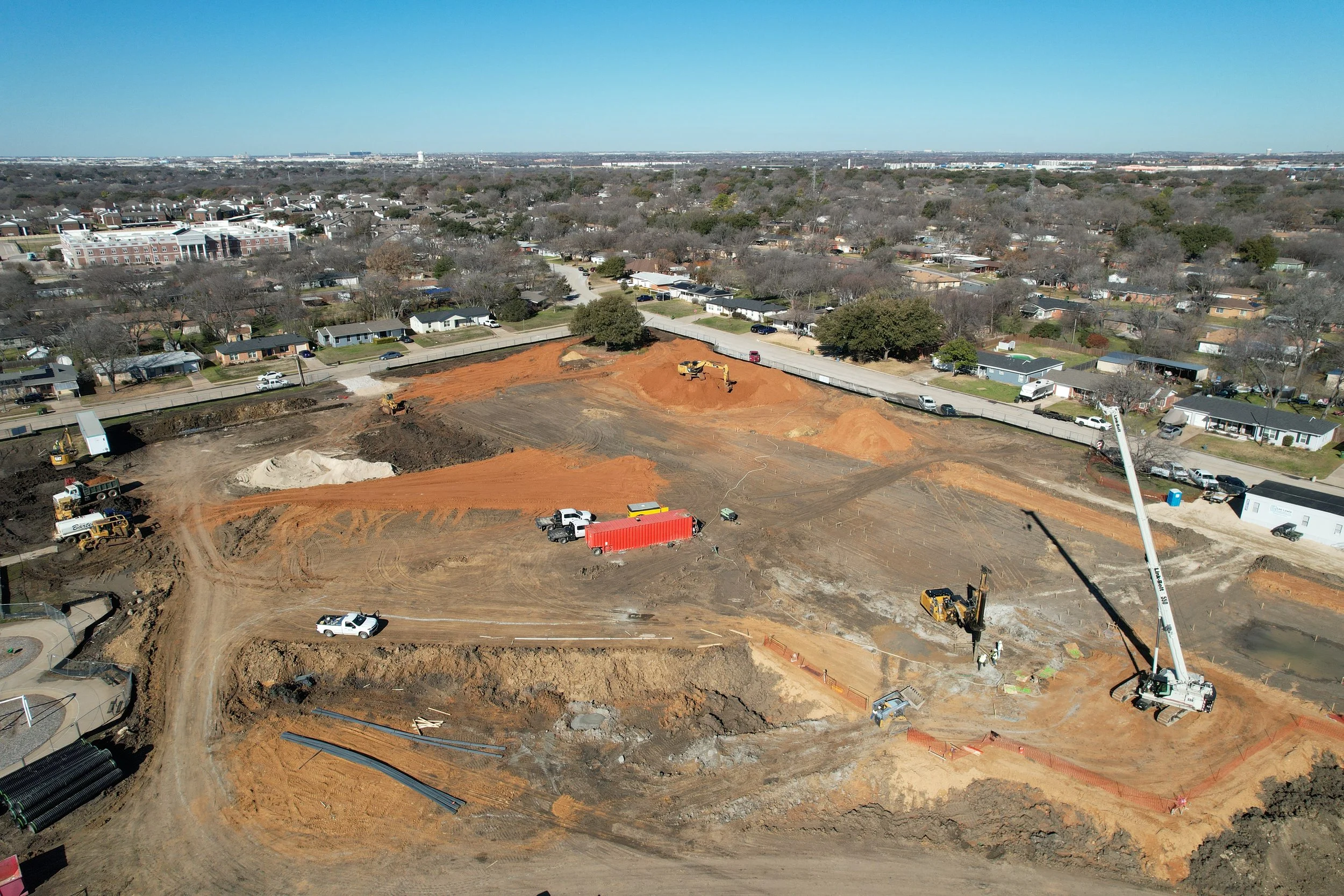 Foundation work underway for new Mullendore Elementary school funded by Birdville ISD 2022 bond.