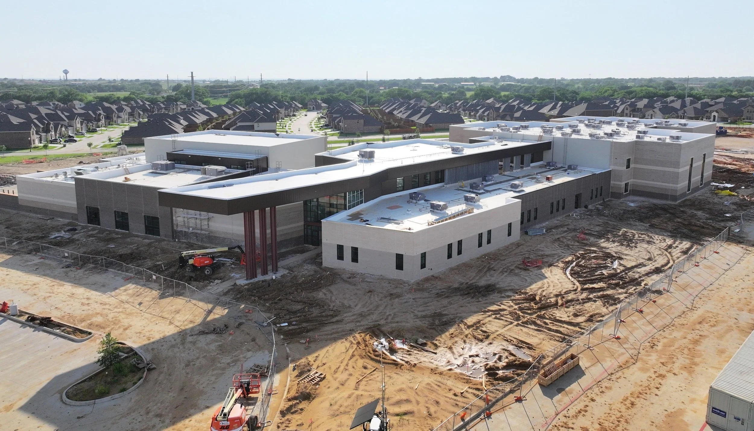 Interior build-out progress at Pete & Myra West Elementary.