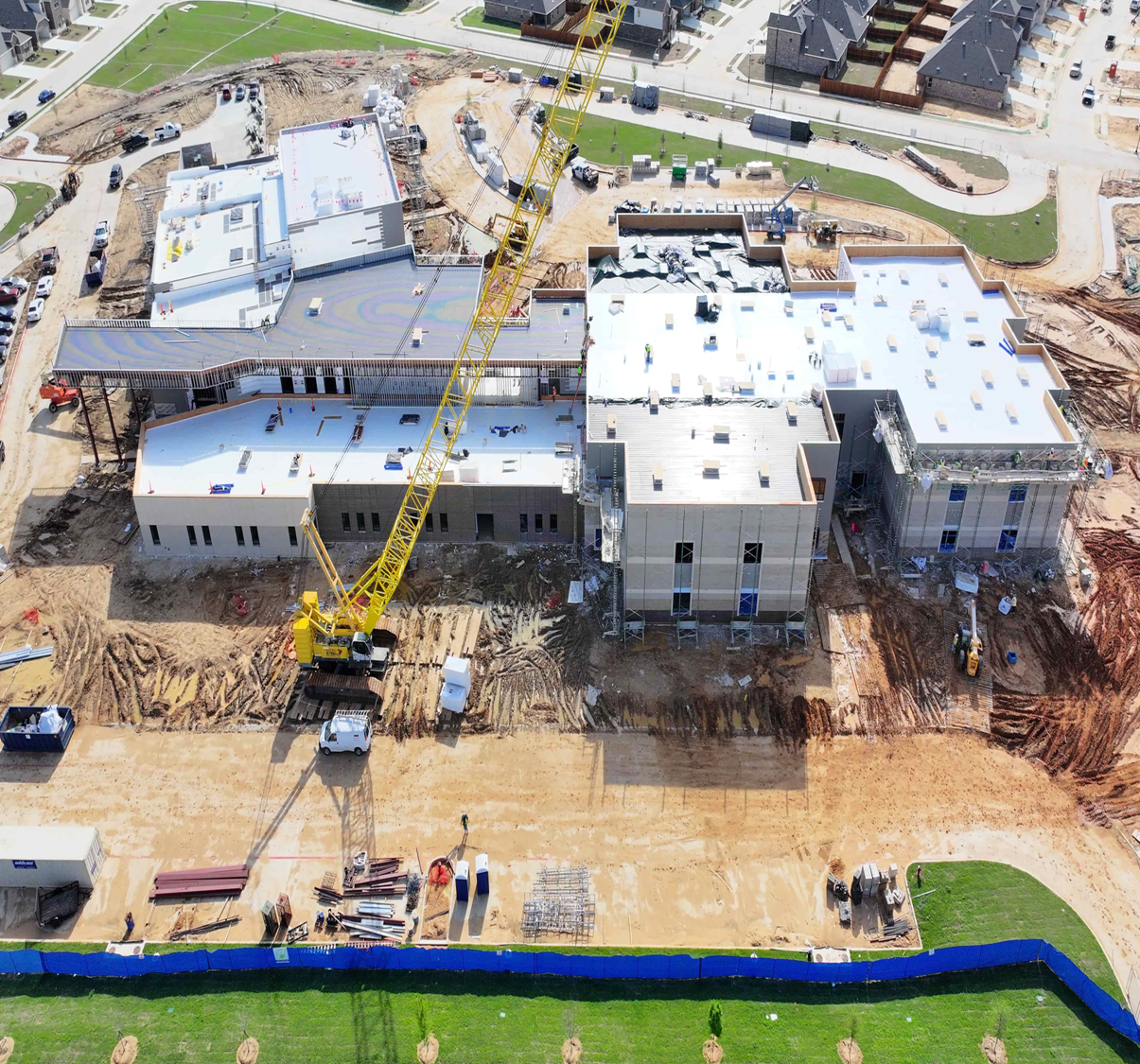 Modern elementary campus design at Pete & Myra West Elementary.