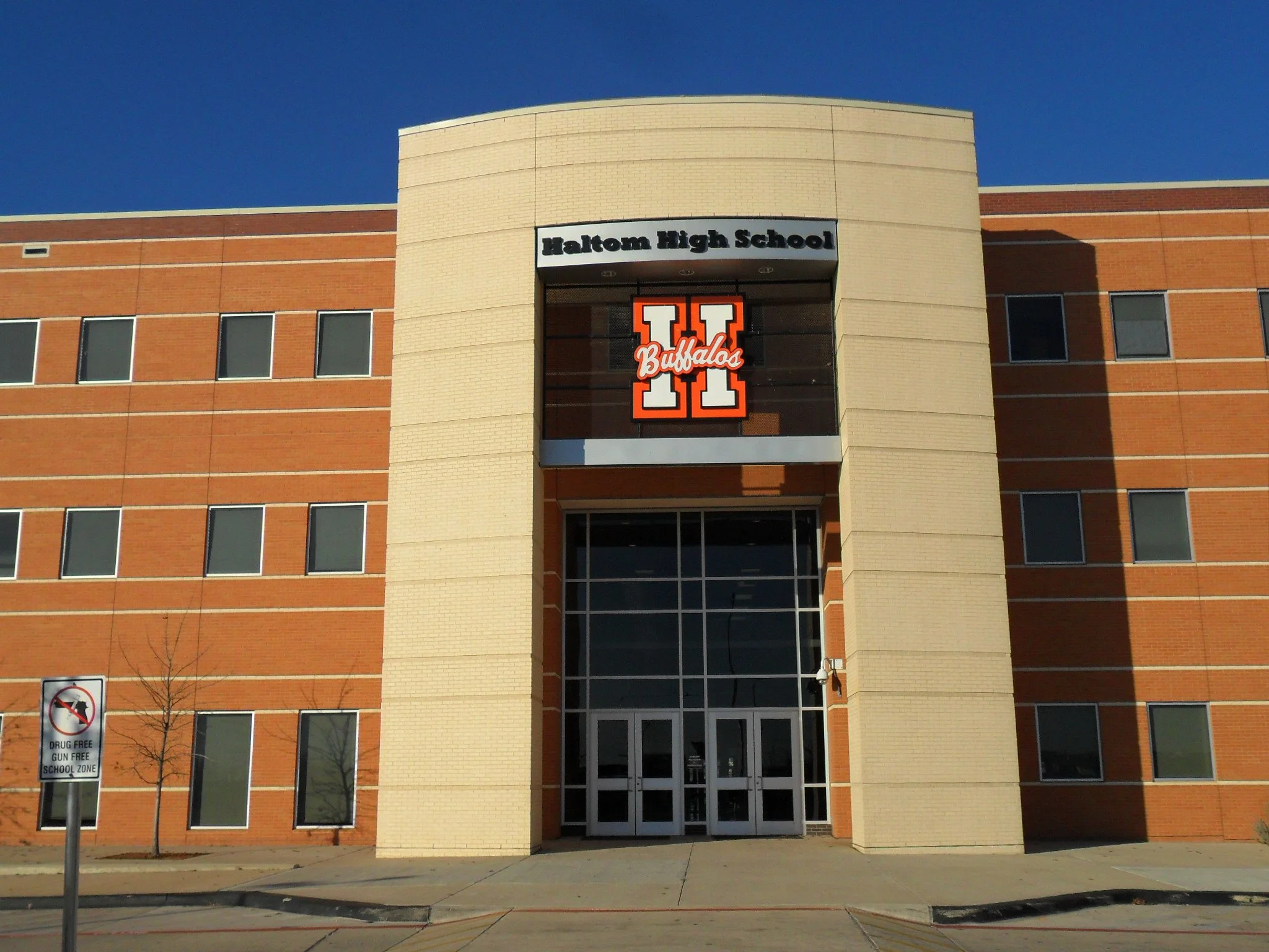 Exterior view of Haltom High School campus improvements under Birdville ISD $300 million bond initiative.