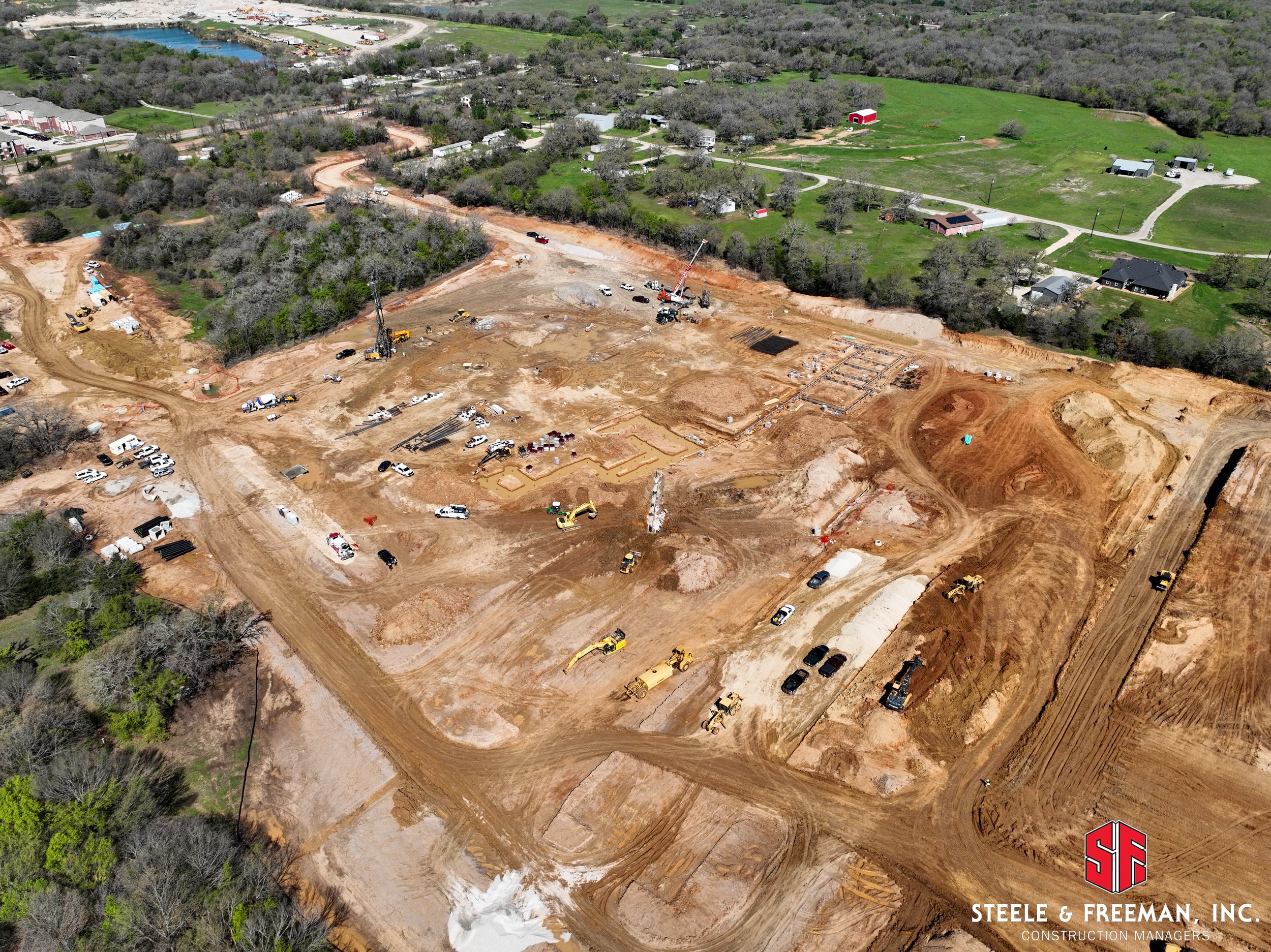 Initial site planning for Evalois Owens Middle School under Aubrey ISD bond program.