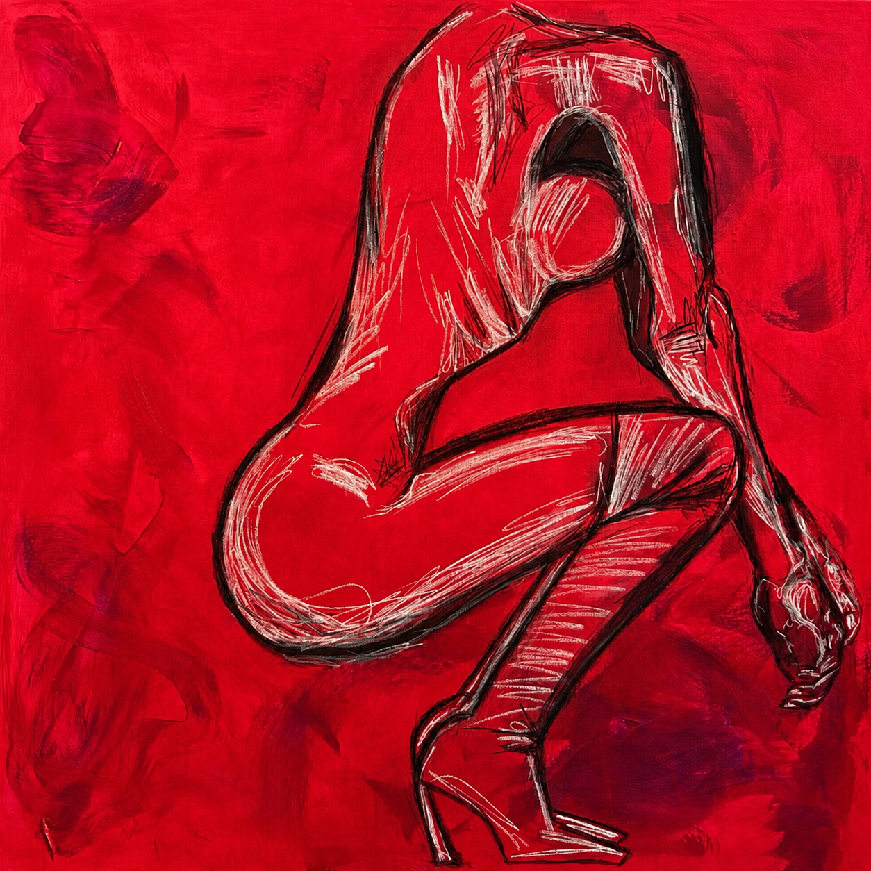 Maya by Veronika Fox, expressive contemporary portrait painting centered on individuality, confidence and freedom from expectation.