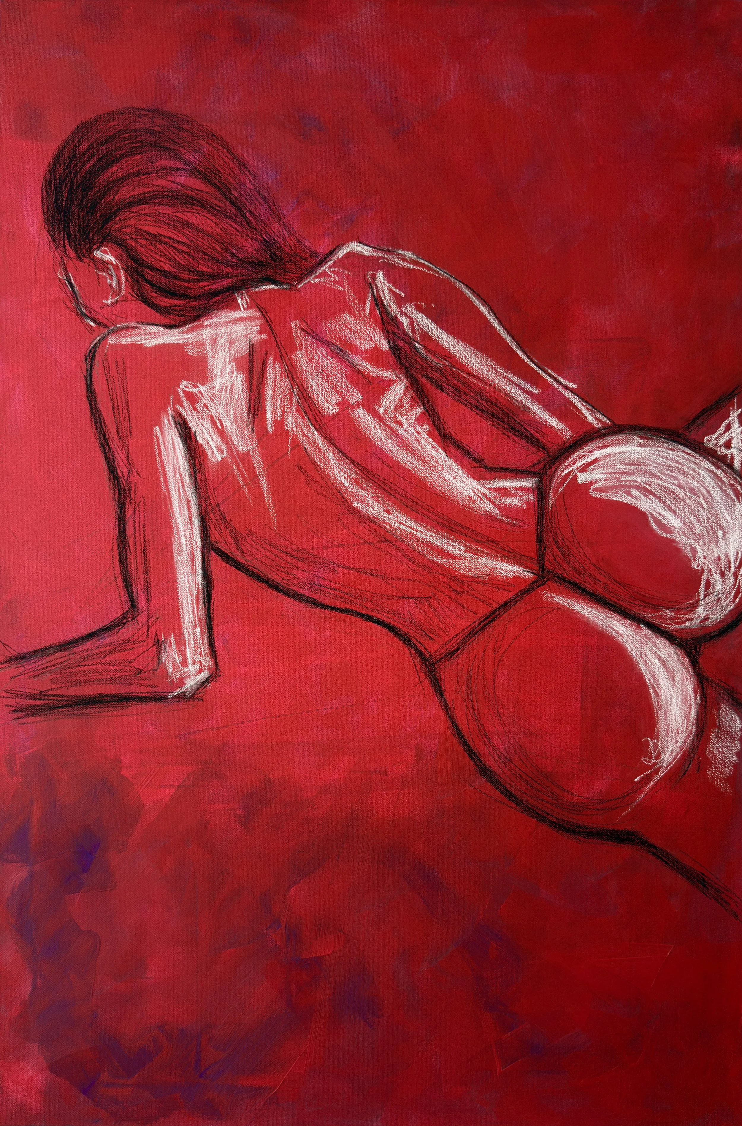 Passion by Veronika Fox, contemporary figurative painting exploring desire, confidence and emotional intensity through bold color and expressive marks.