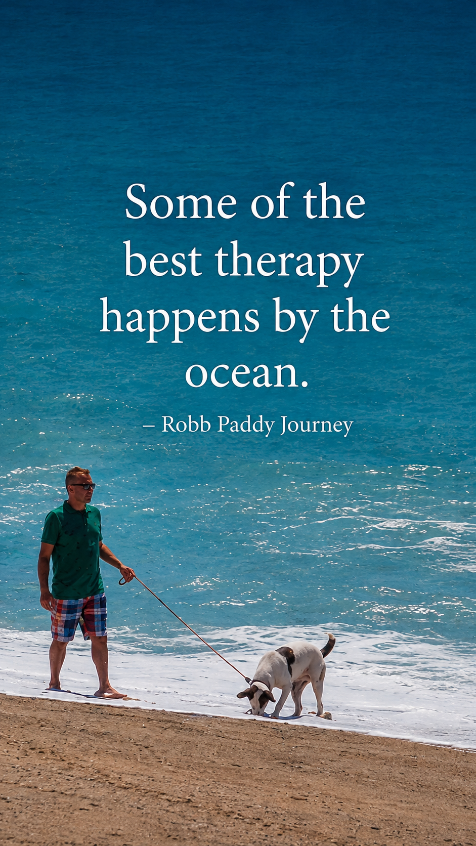 Reflection quote over ocean background.