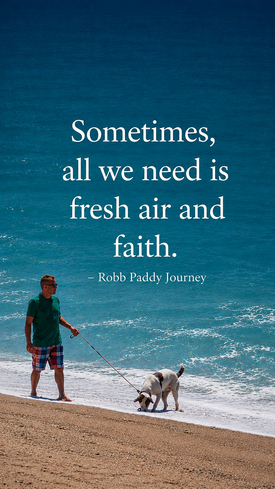 Reflection quote over ocean background.