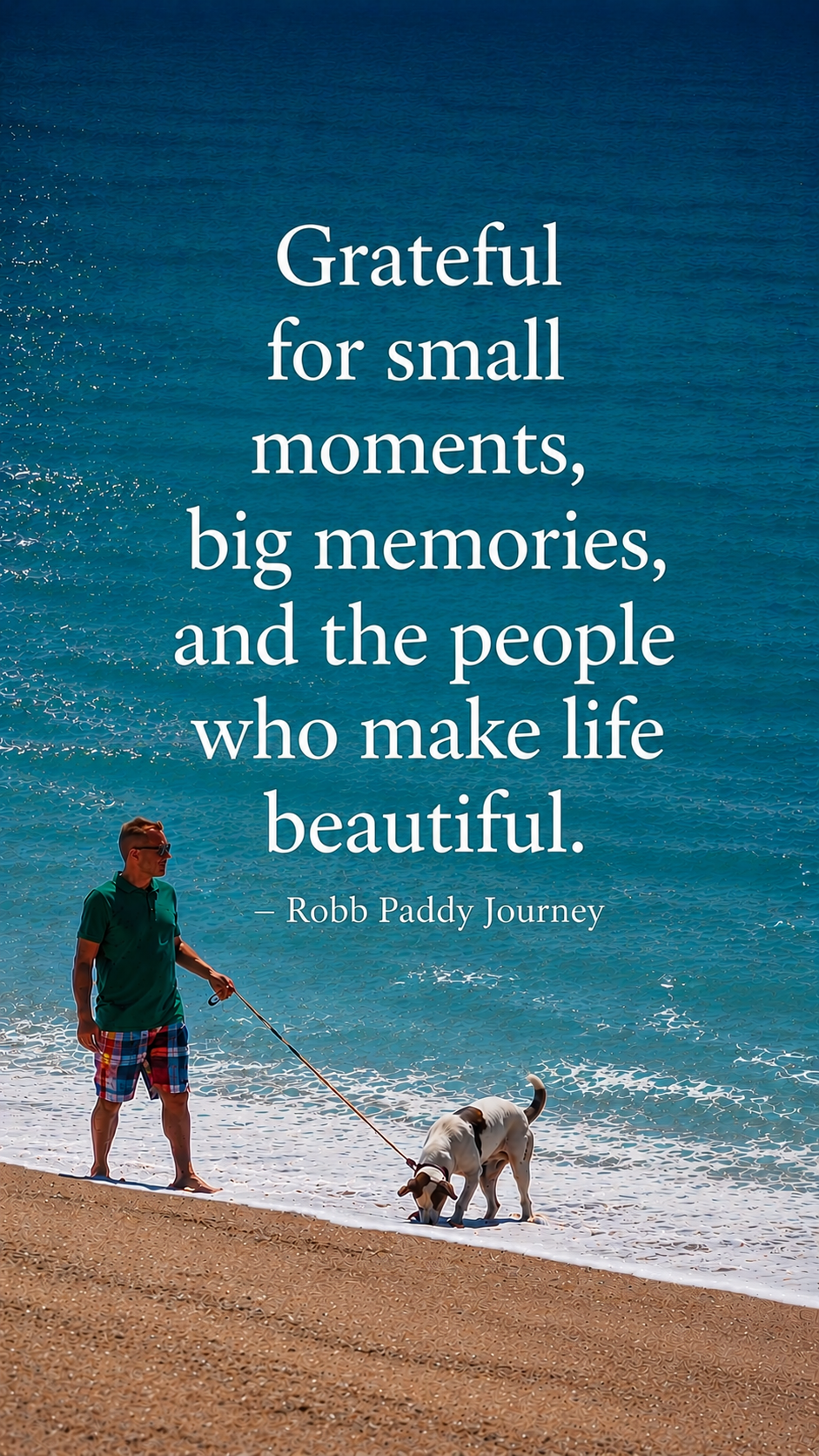 Inspirational beach quote about gratitude.