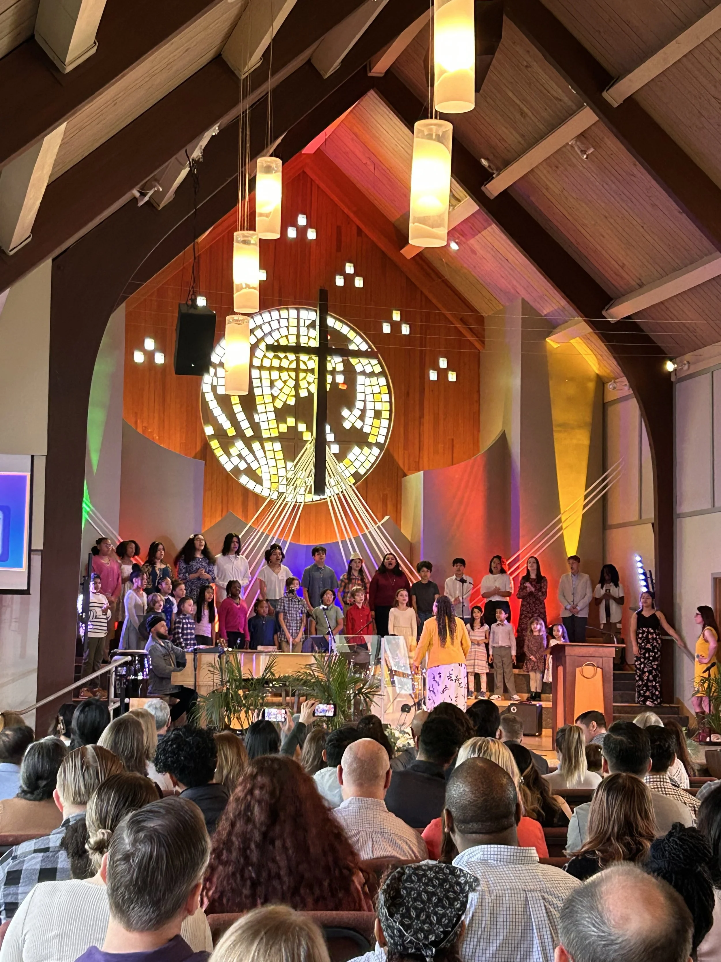 children's choir singing at Lake B church