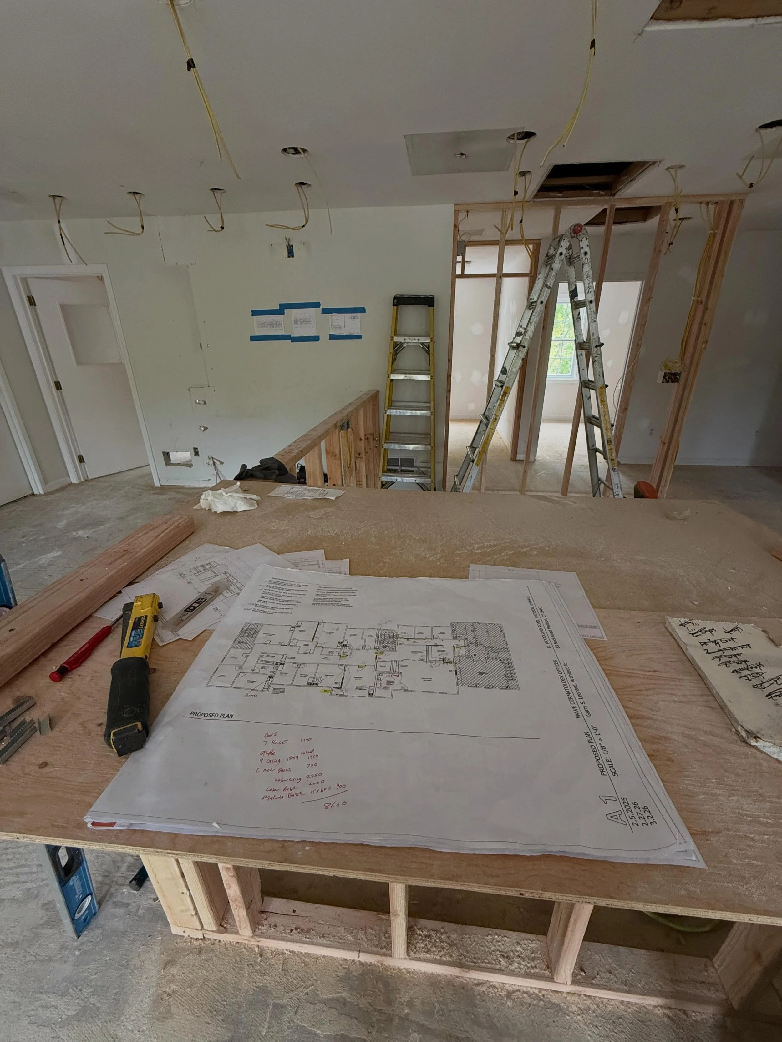 Our office is in the works! Construction underway, and making big strides each day. New walls, new windows, new everything. We designed Wave Dermatology with the comfort of our patients and families as the top priority. Sending a big thank you to our