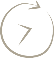 Wave Dermatology stylized line drawing of a circular arrow surrounding a clock face.