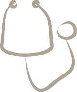 Wave Dermatology stylized line drawing of a stethoscope.
