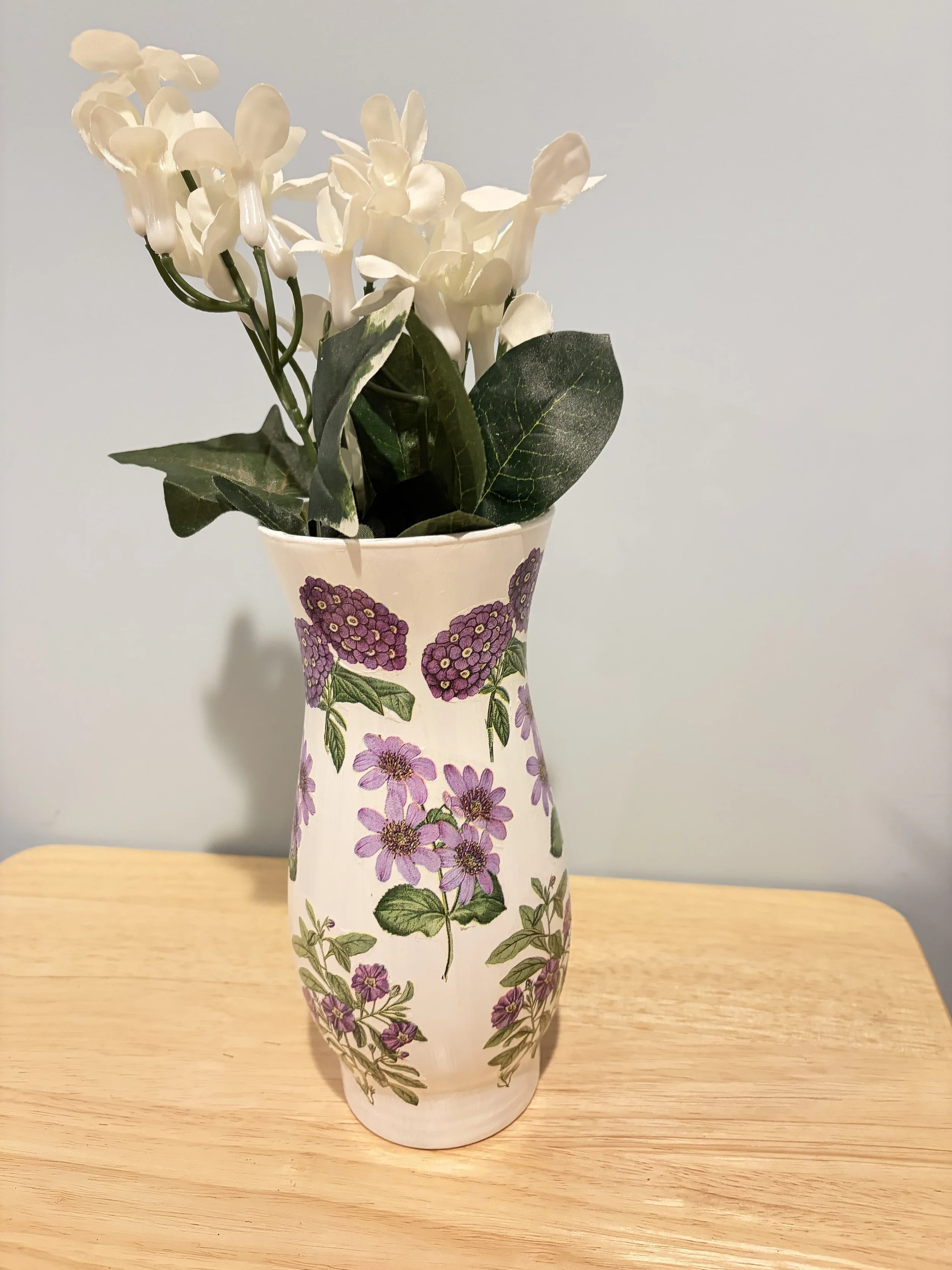 Purple Flowers in Bloom Vase
