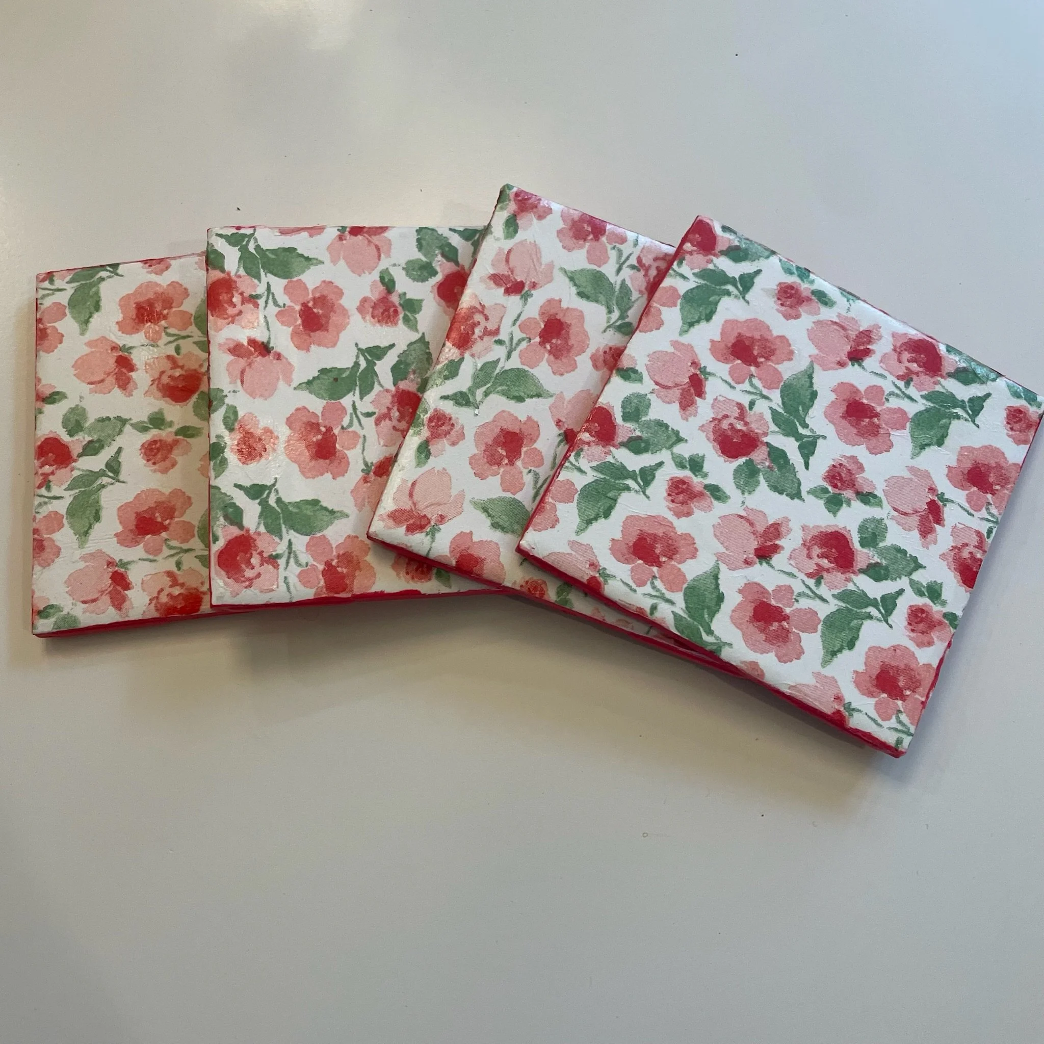 Pink Floral Coasters