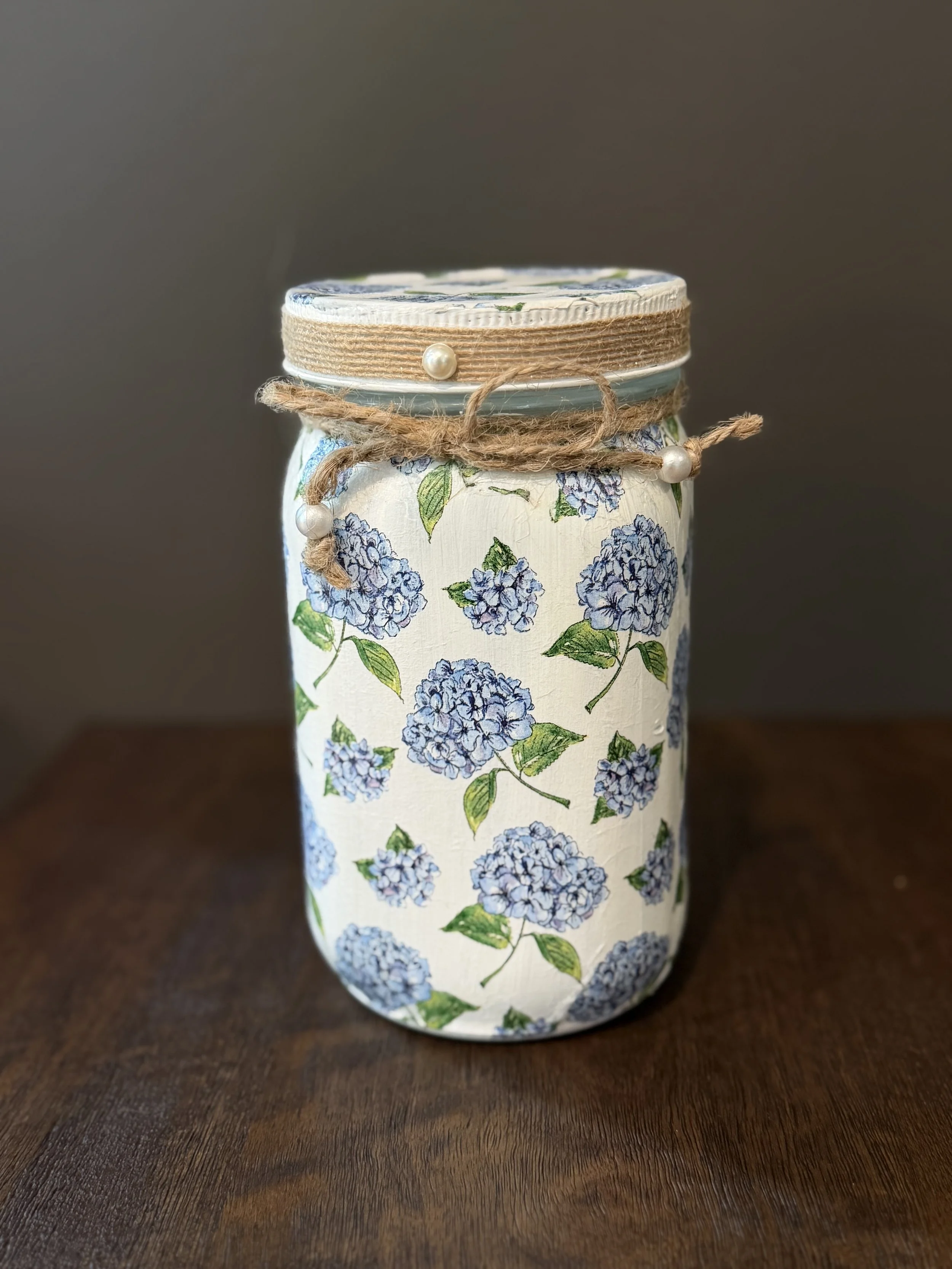 Blue Hydrangea Jar